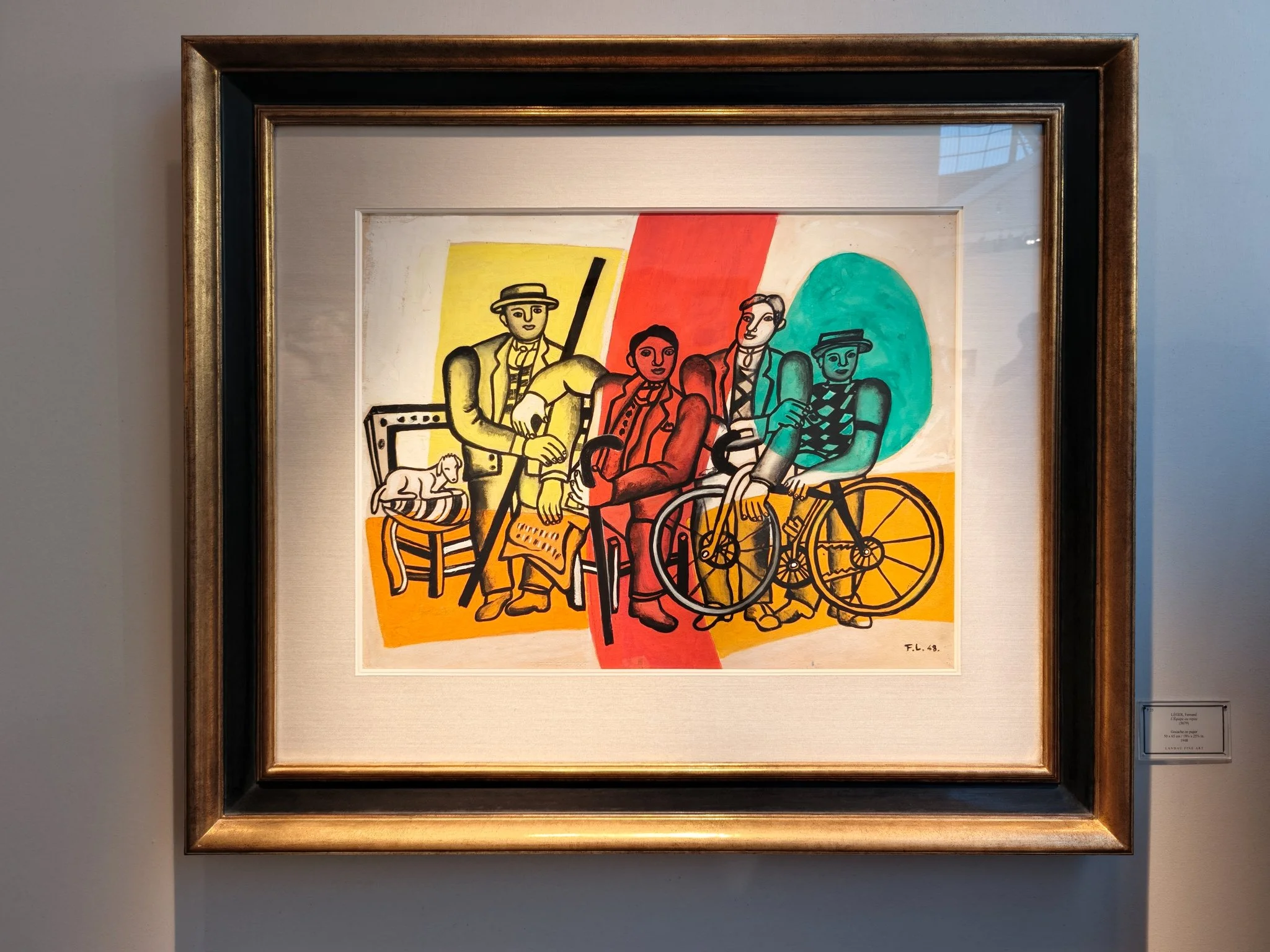 Fernand Léger, L’Équipe au repos, 1948 at Landau Fine Art. Gouache on paper, 50 × 65 cm. Image: Dan Latif.