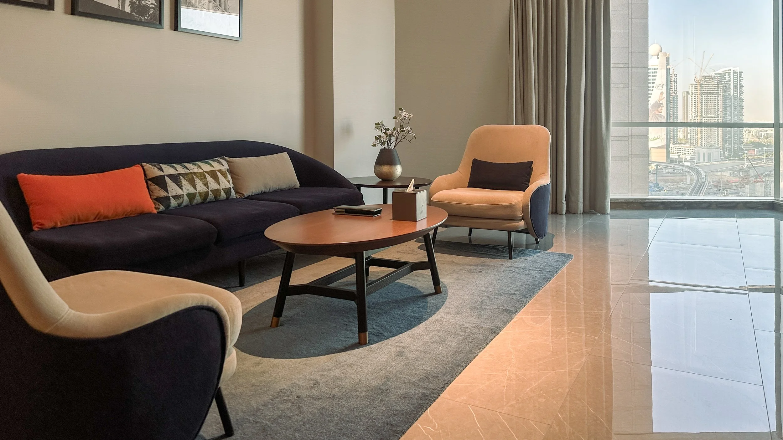Two Bedroom Suite at the Fairmont Dubai. Image: Ben Schmidt.