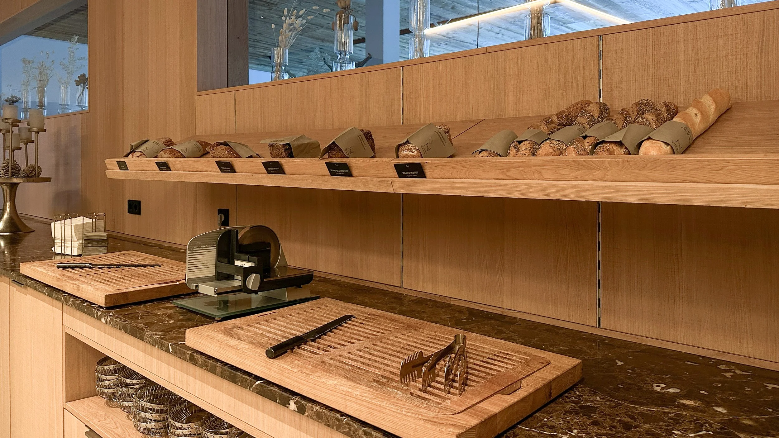 Bread bar at the Hotel Nesslerhof Großarl in the Austrian Alps. Image: Ben Schmidt.