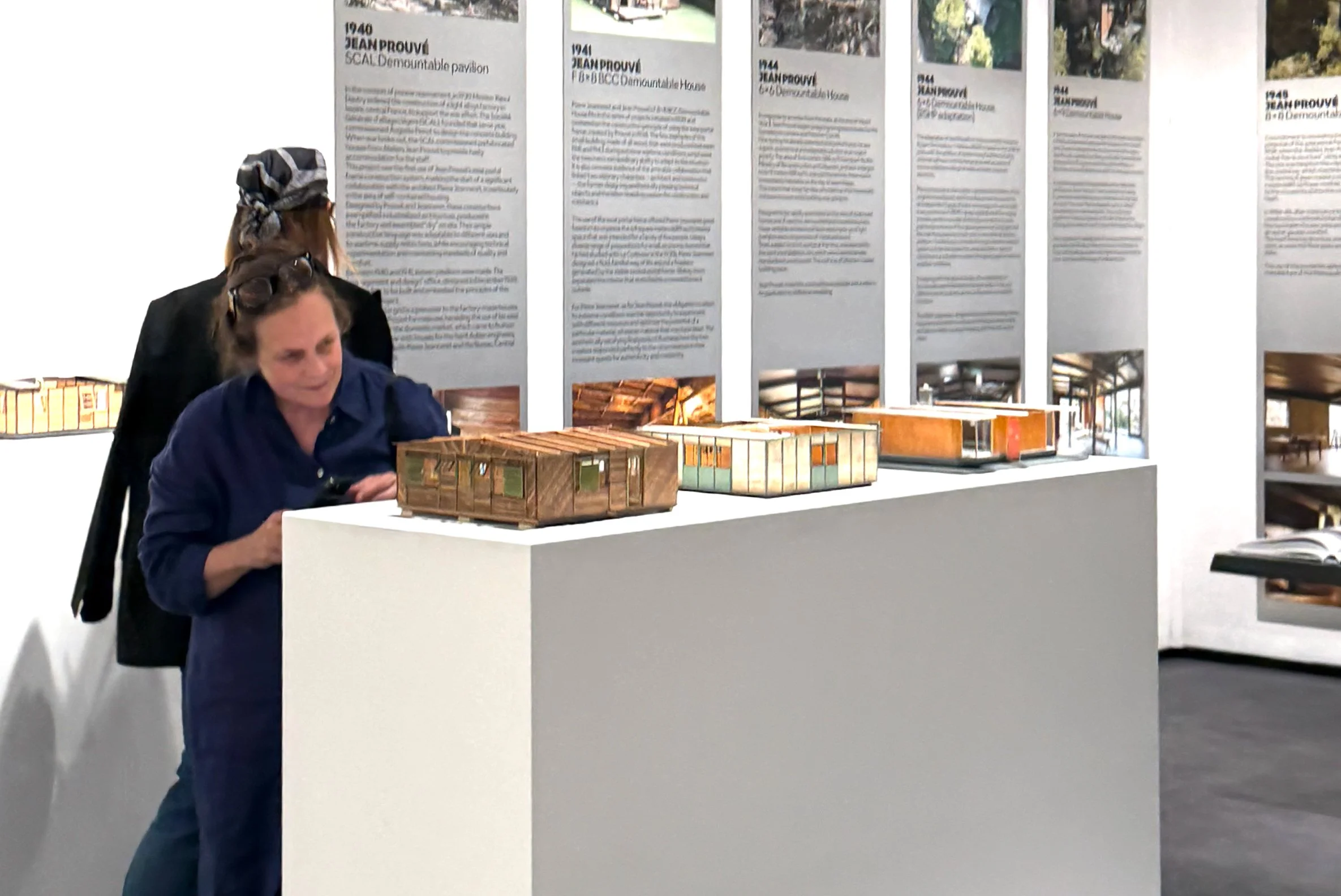 Miniature reproductions of Prouvé temporary structures at Galerie Patrick Seguin. Image: Gerardo Torres.
