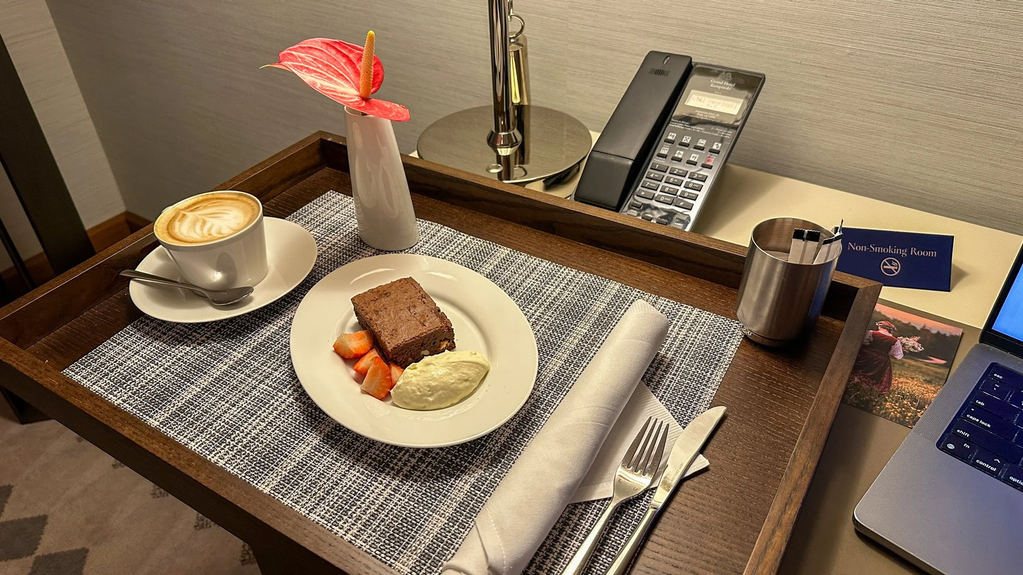 Grand Hotel Kempinski Riga Junior Suite room service. Image: Ben Schmidt.