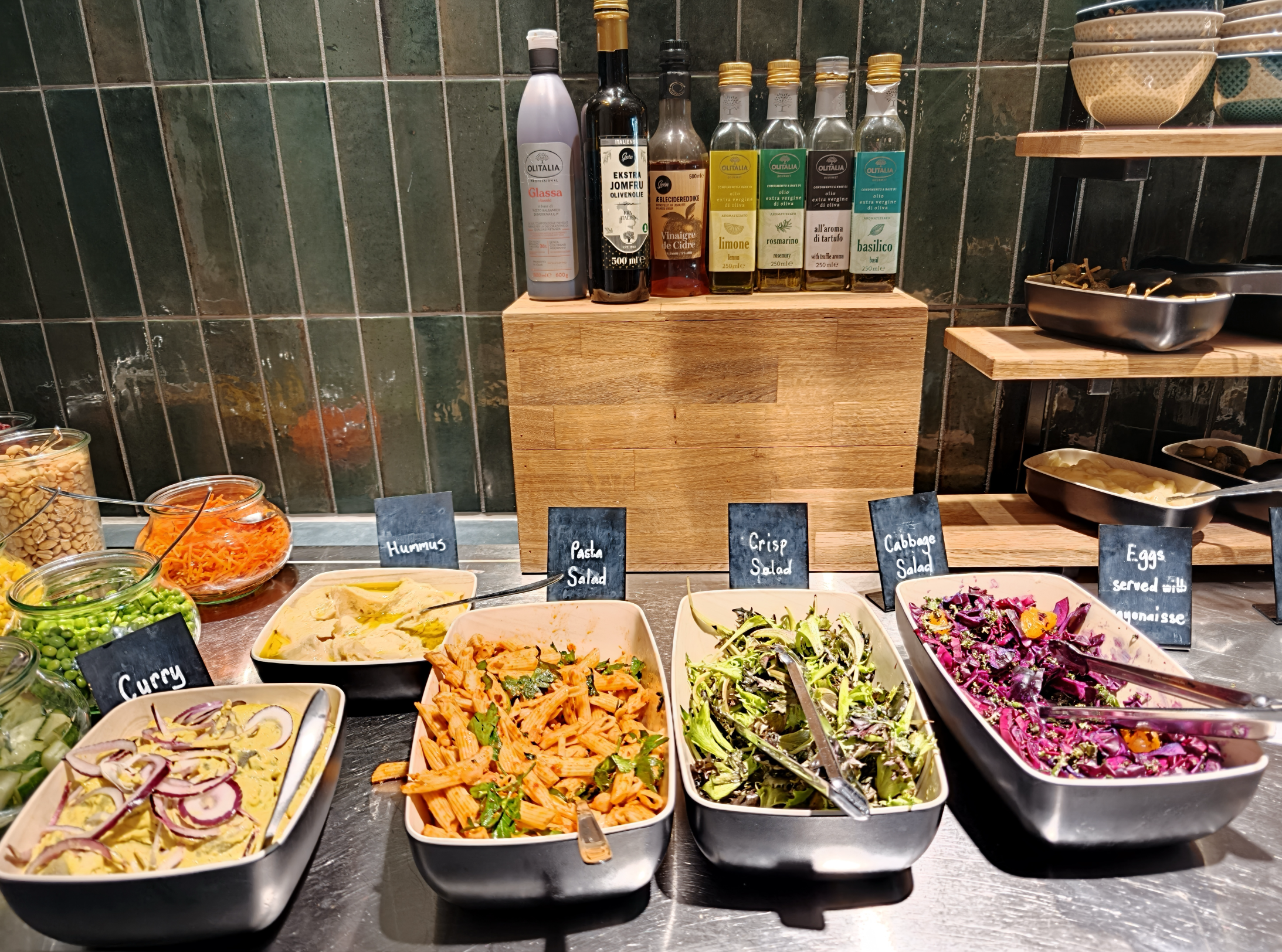 A portion of the food offering at Aviator Business Lounge at Copenhagen Airport. Image: Dan Latif.