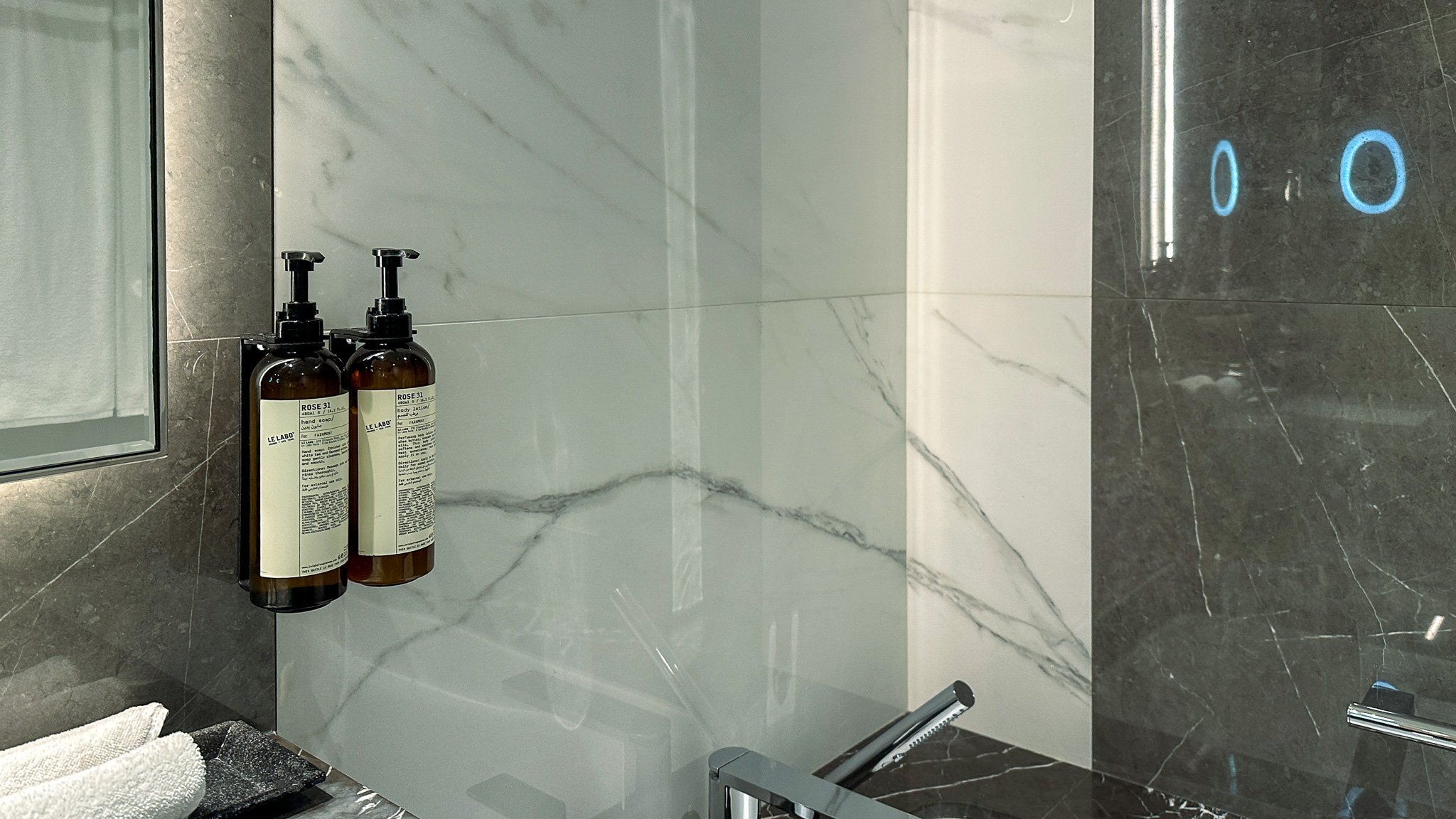 Amenities in the Two Bedroom Suite at the Fairmont Dubai. Image: Ben Schmidt.