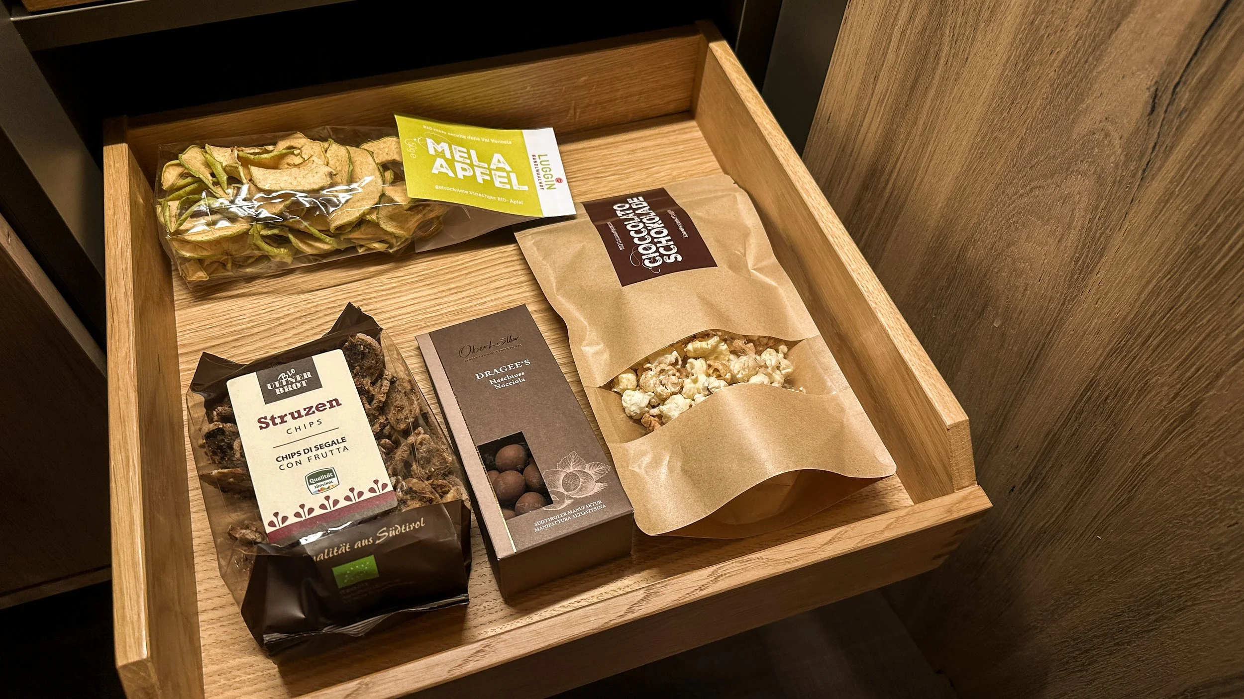 Local snacks Chalet Mirabell Hotel. Image: Ben Schmidt.