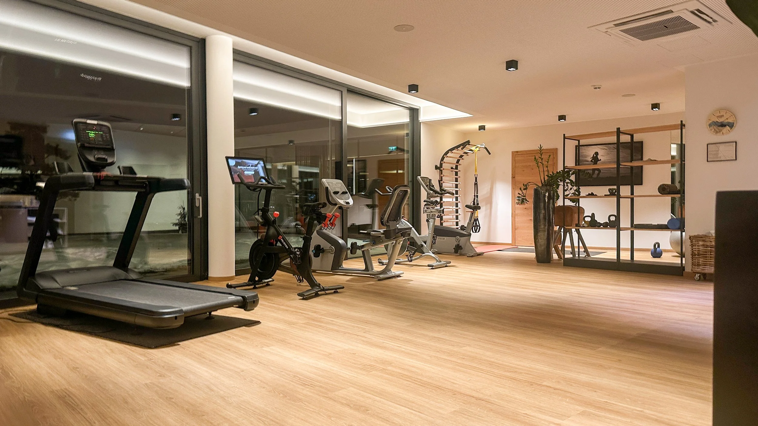 Gym and fitness area at Hotel Nesslerhof in Austrian Alps. Image: Ben Schmidt.