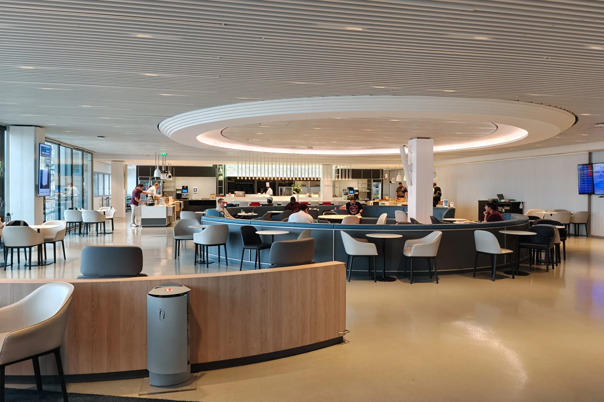 Kitchen and Seating at the Air France Lounge at Paris CDG Terminal 2E, L Gates. Image: Dan Latif.