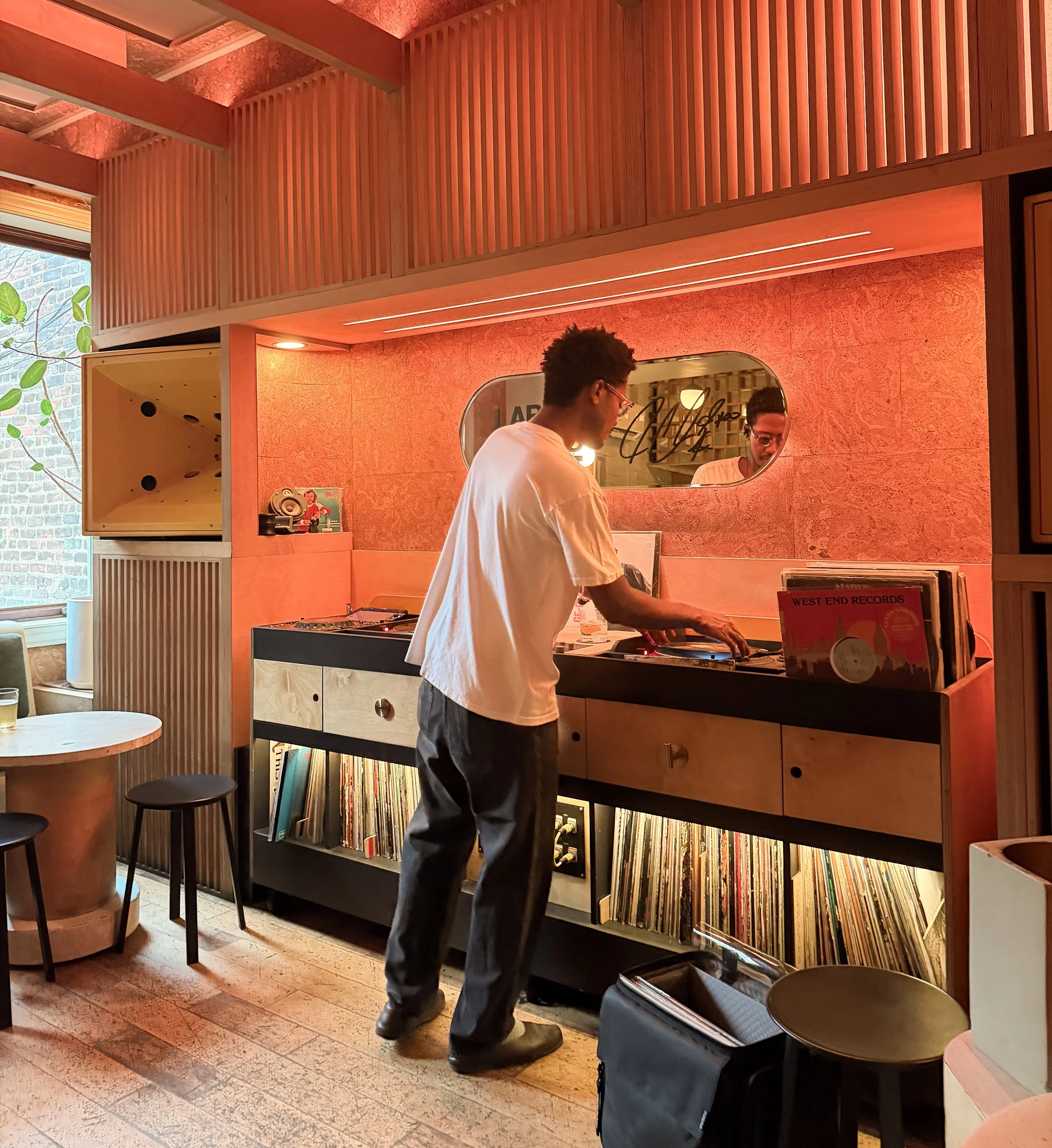 DJ spins at the Lab Series and Jordan Clarkson celebration at Evesdrop in New York City. Image: Clara Hillis.
