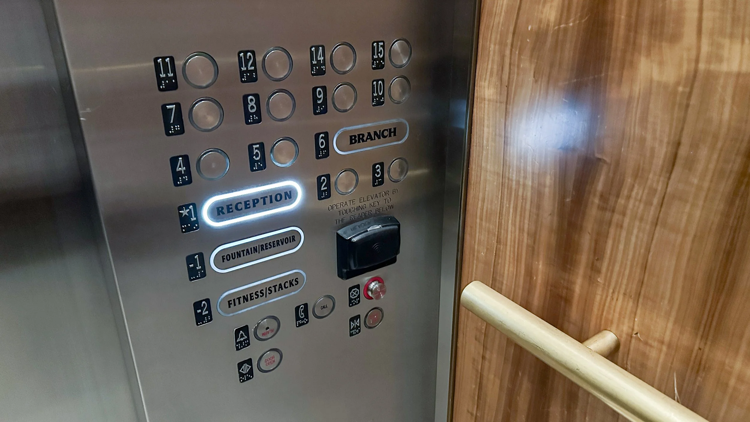 Elevator at Park Terrace Hotel. Image: Ben Schmidt.