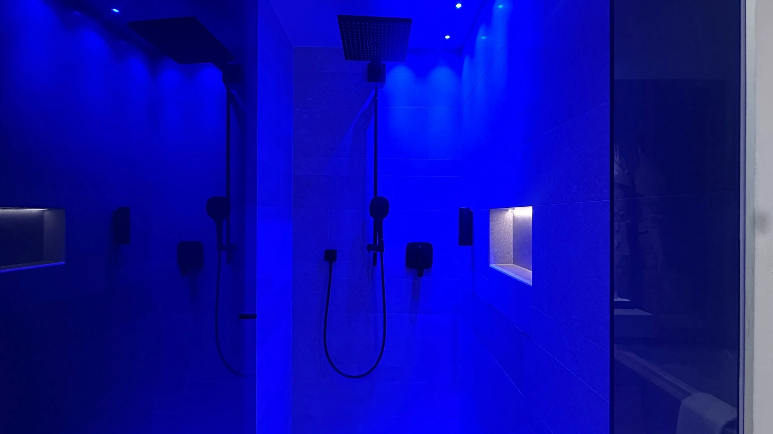 Chalet Mirabell Hotel Panorama 2 Bedroom Suite Shower. Image: Ben Schmidt.