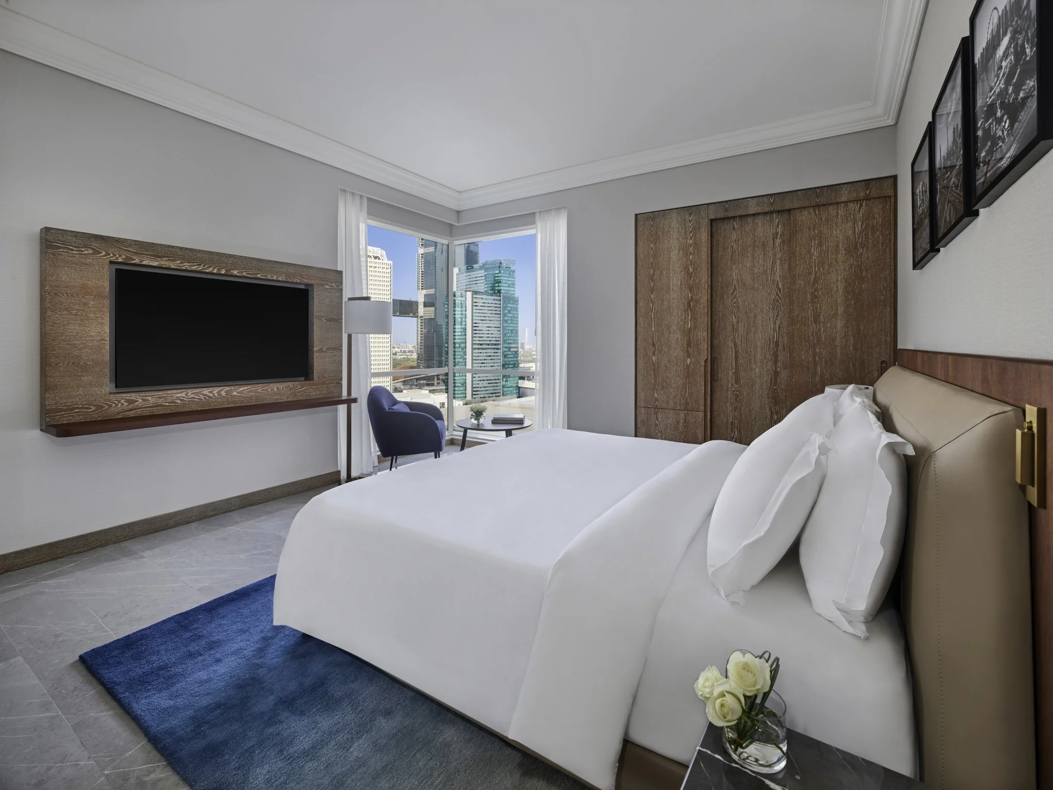 Bedroom in a Two Bedroom Suite at the Fairmont Dubai. Image: Ben Schmidt.
