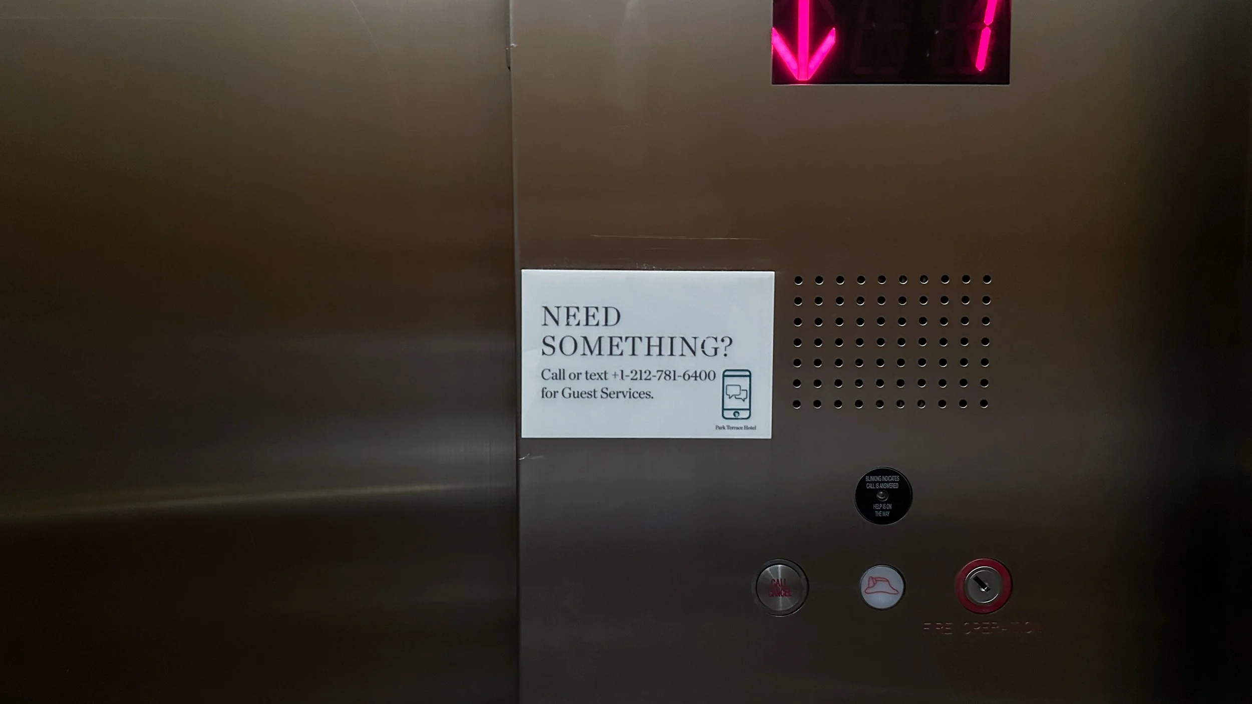 Park Terrace Hotel Elevator. Image: Ben Schmidt.