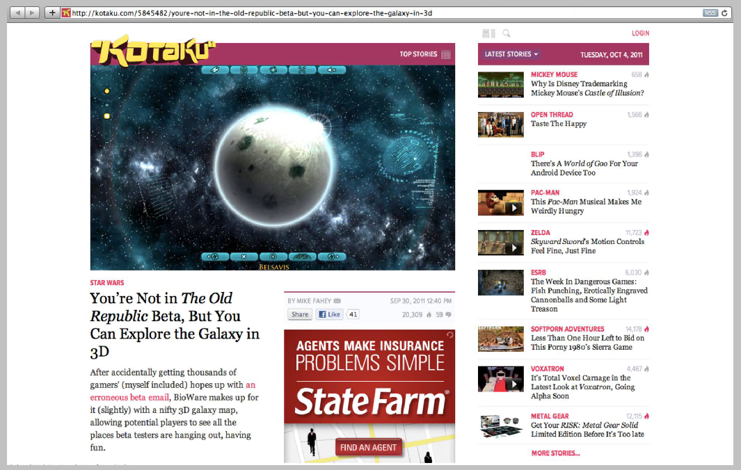 Kotaku featured my Galaxy Map for the fans - 2011