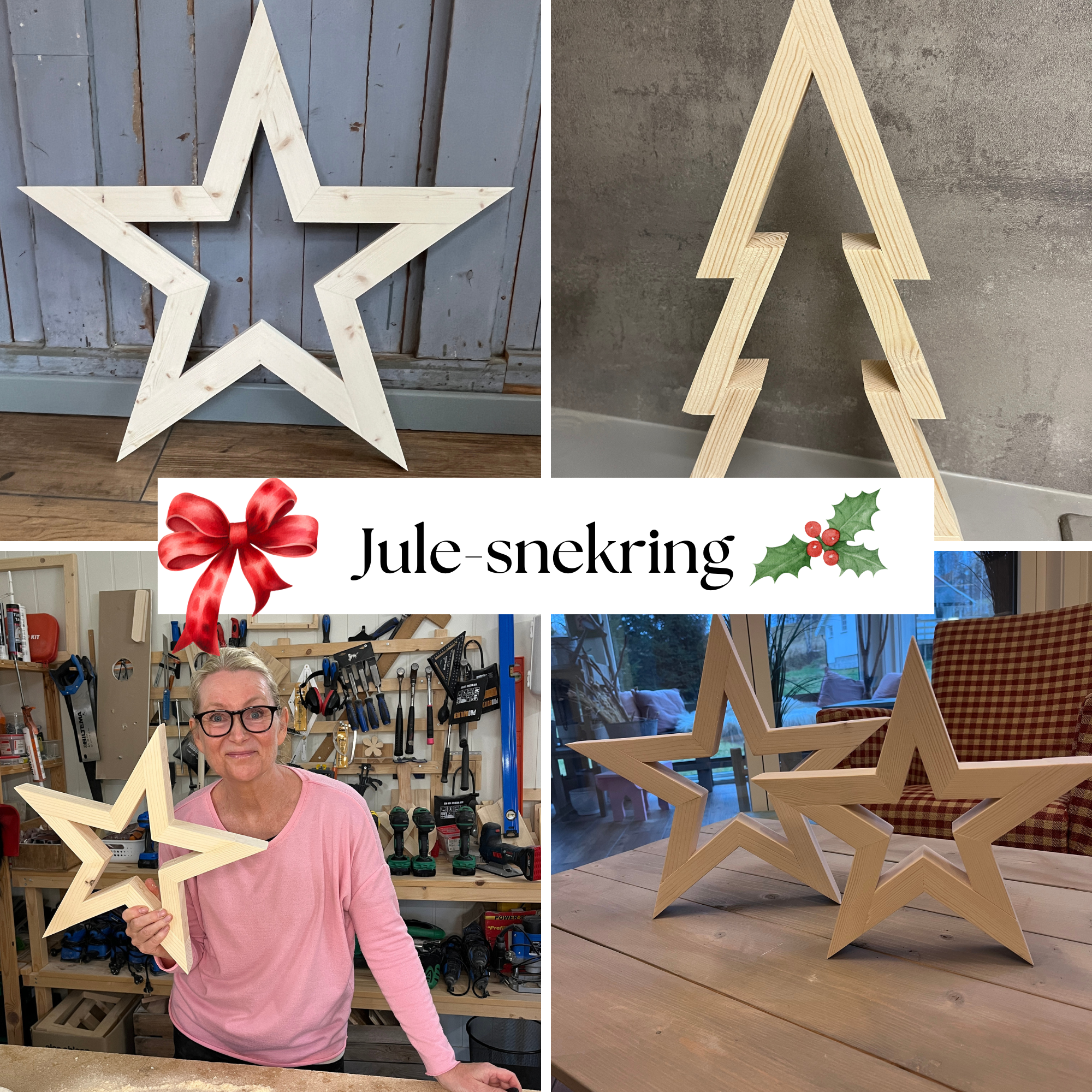 Diverse jule-snekkerprosjekter på småbruket saga