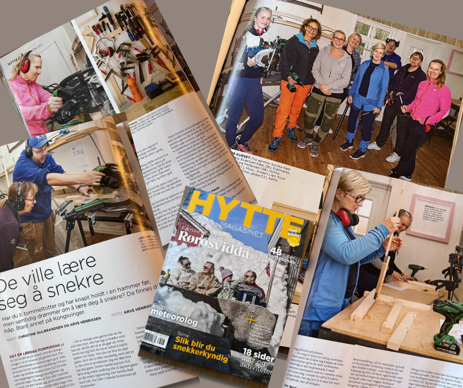 Snekkerkursene på Småbruket Saga er omtalt i Hyttemagasinet