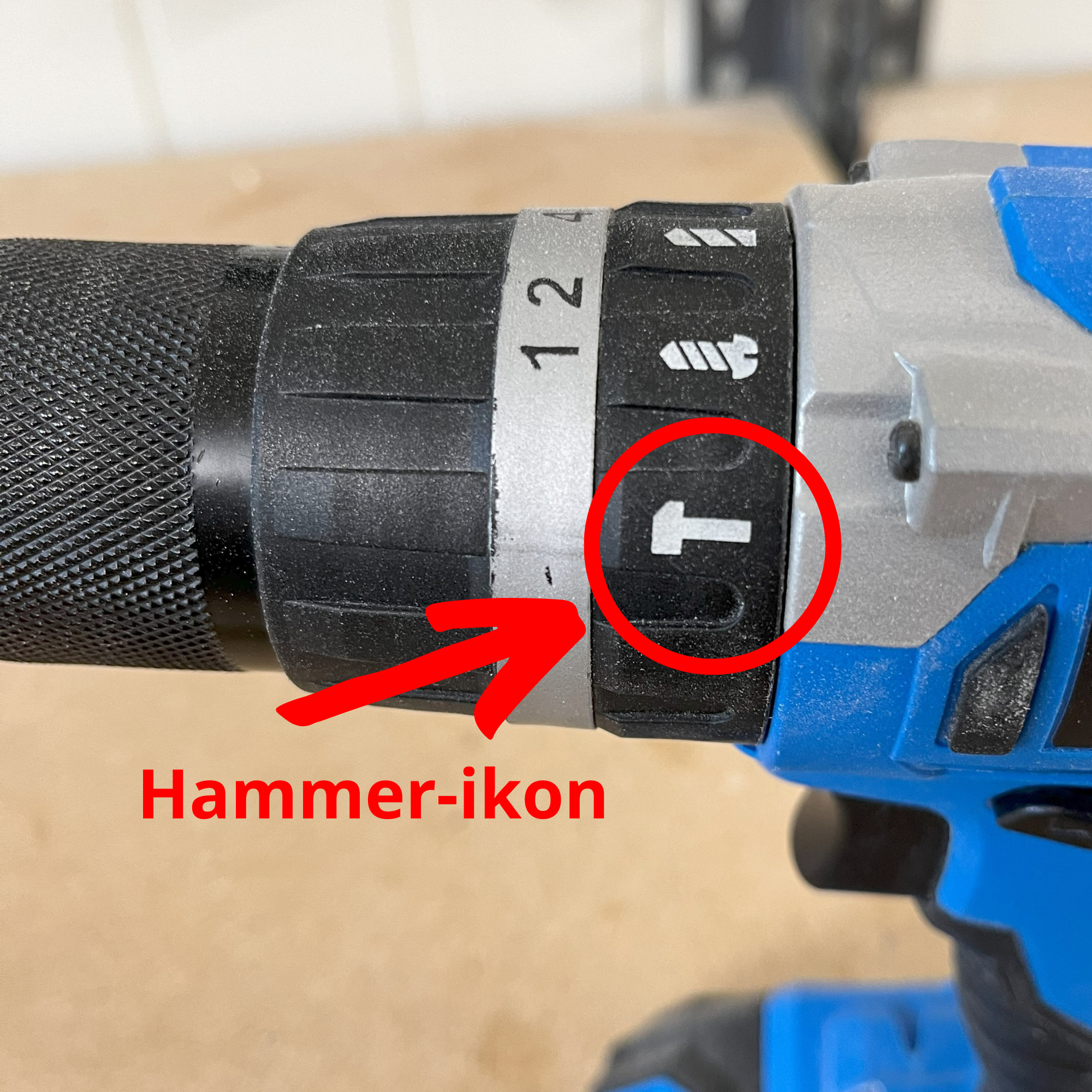 hammer-symbolet for en slagdrill