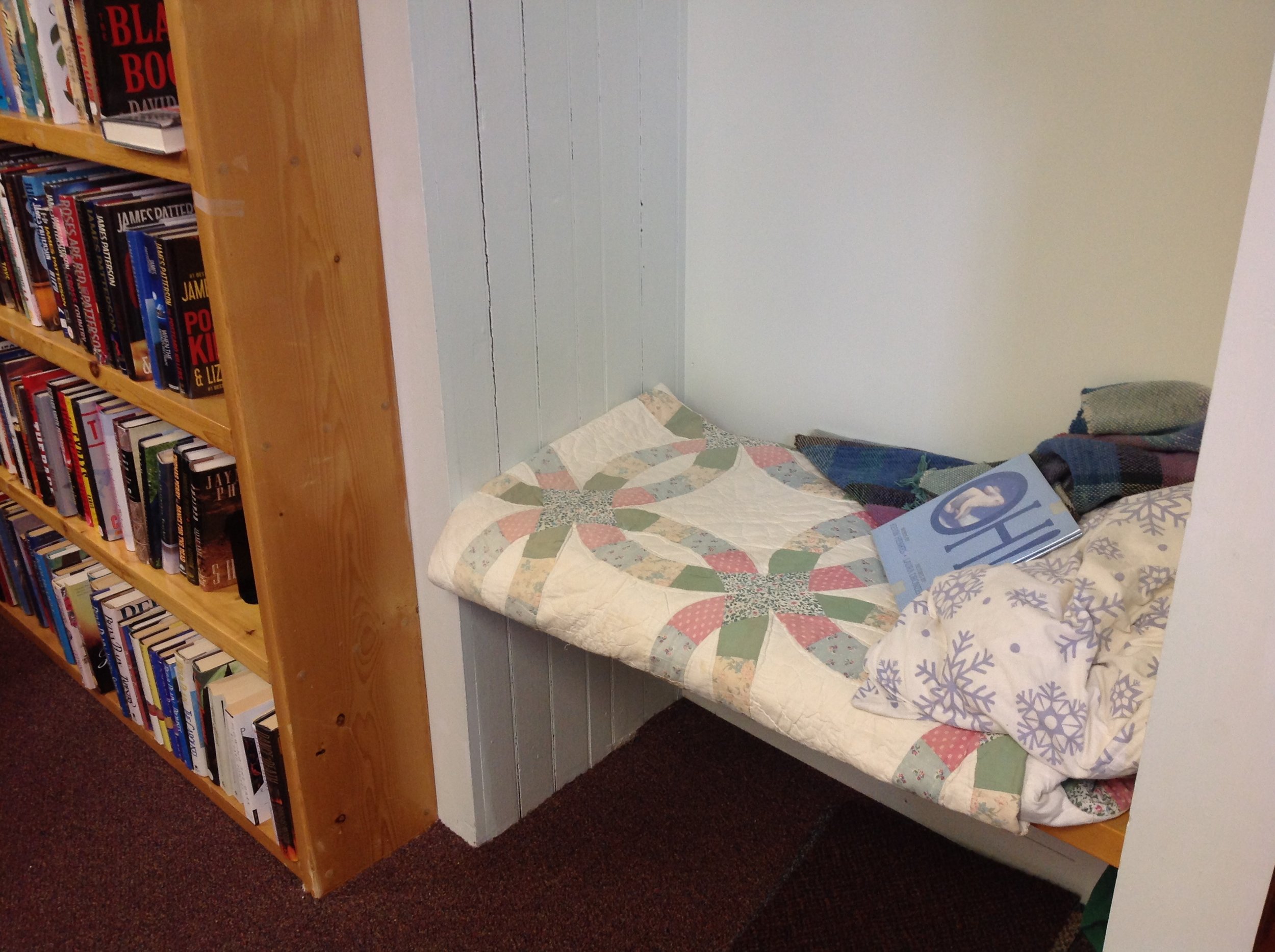 A cozy nook for our youngest readers to have quiet time with their book.