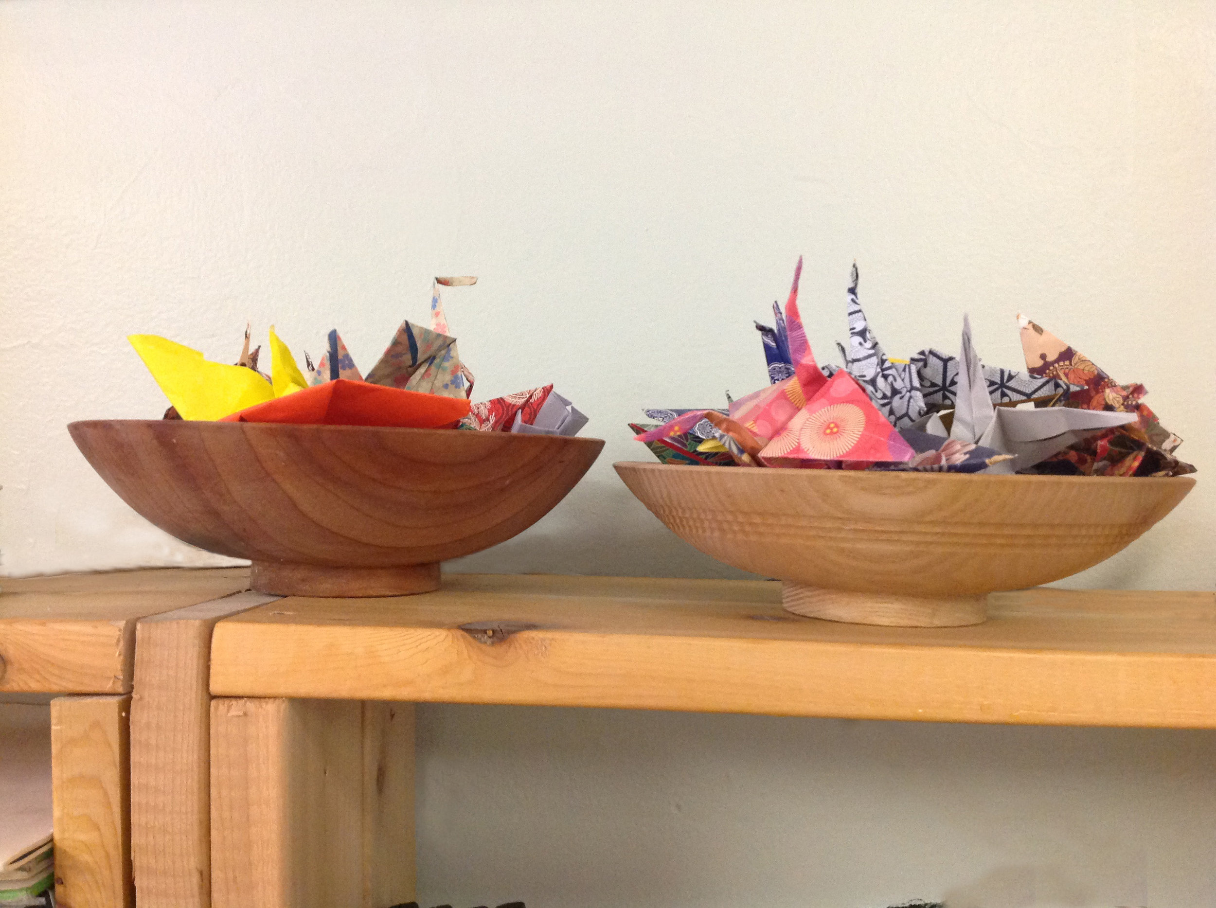 A collection of our lovely cranes...Origami is a "crowd favorite".