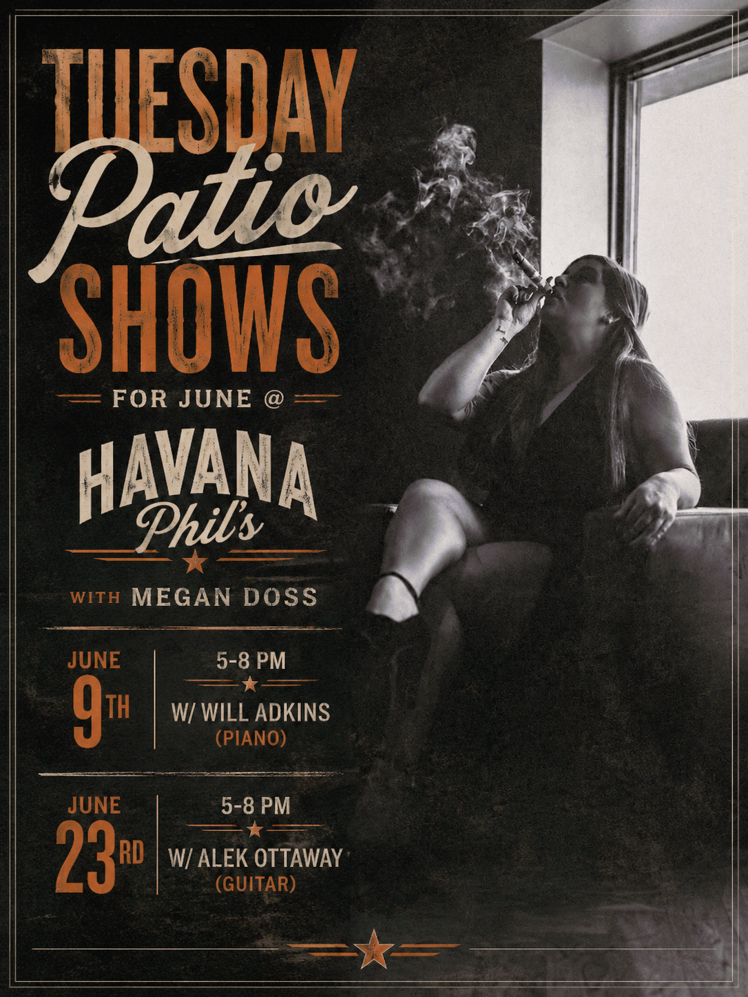 Live Music at Havana Phil’s with Megan Doss: June 9th & June 23rd, 5-8pm