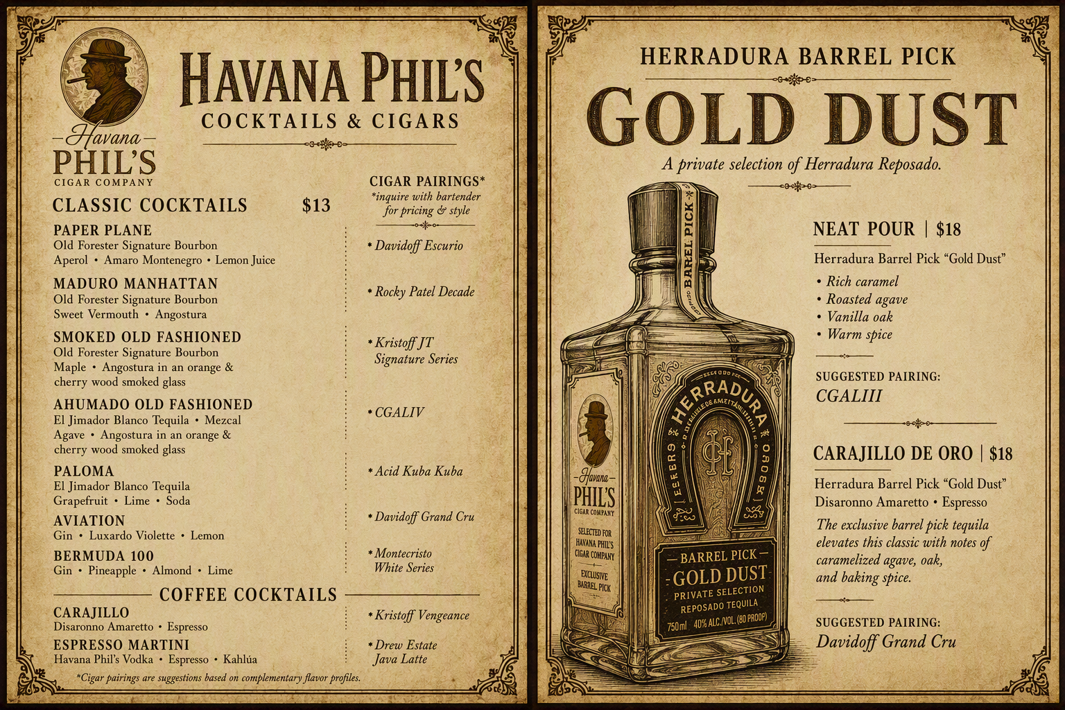 Cocktails, Gold Dust &amp; the Davidoff Lounge at Havana Phil’s