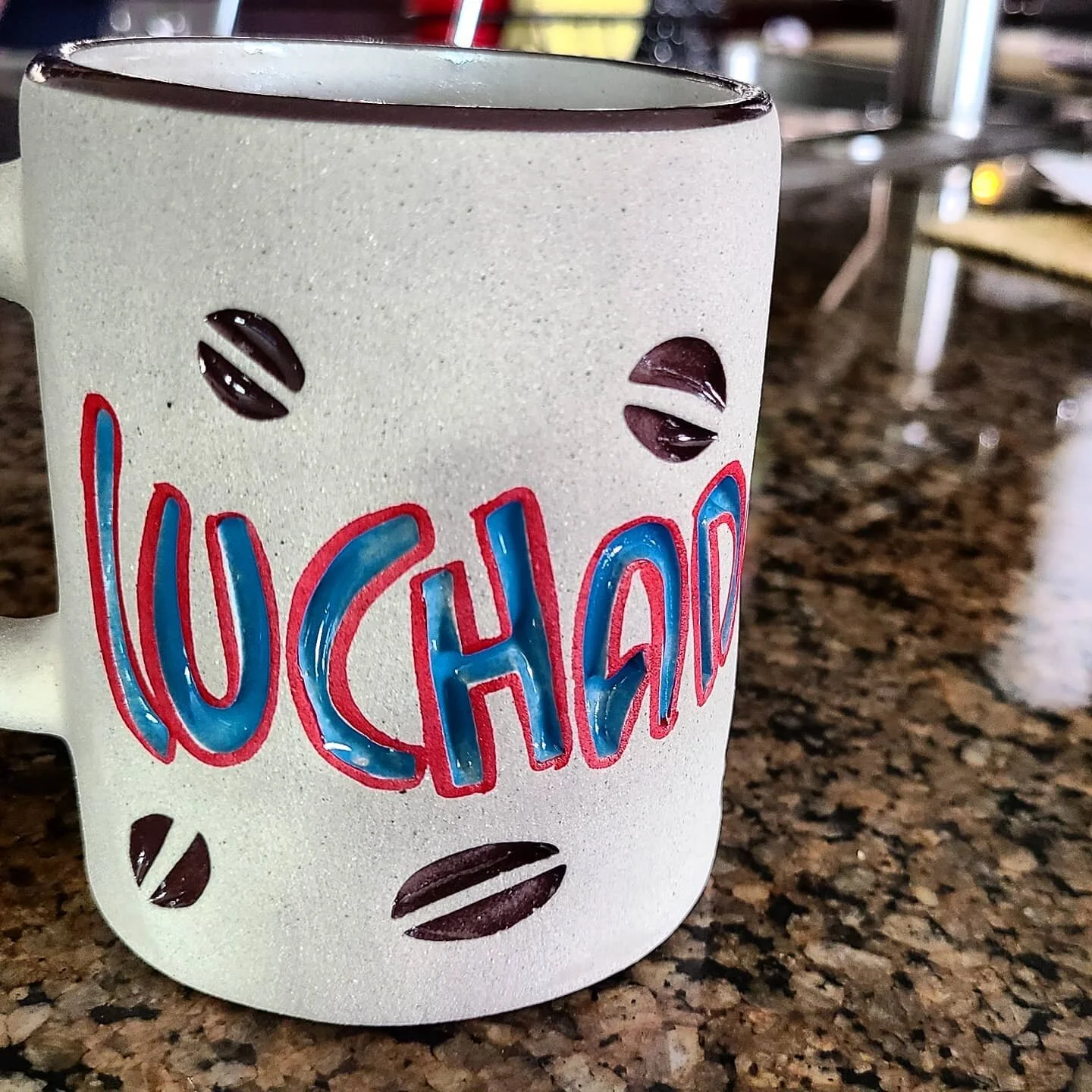 Had to support this local spot. 

@luchadorcoffee delivered right to me and damn their iced coffee is amazing. And this mug! Made and painted in Mexico 😍💖

They even sell surgical style masks that are styled after luchadors. I know they used to sel