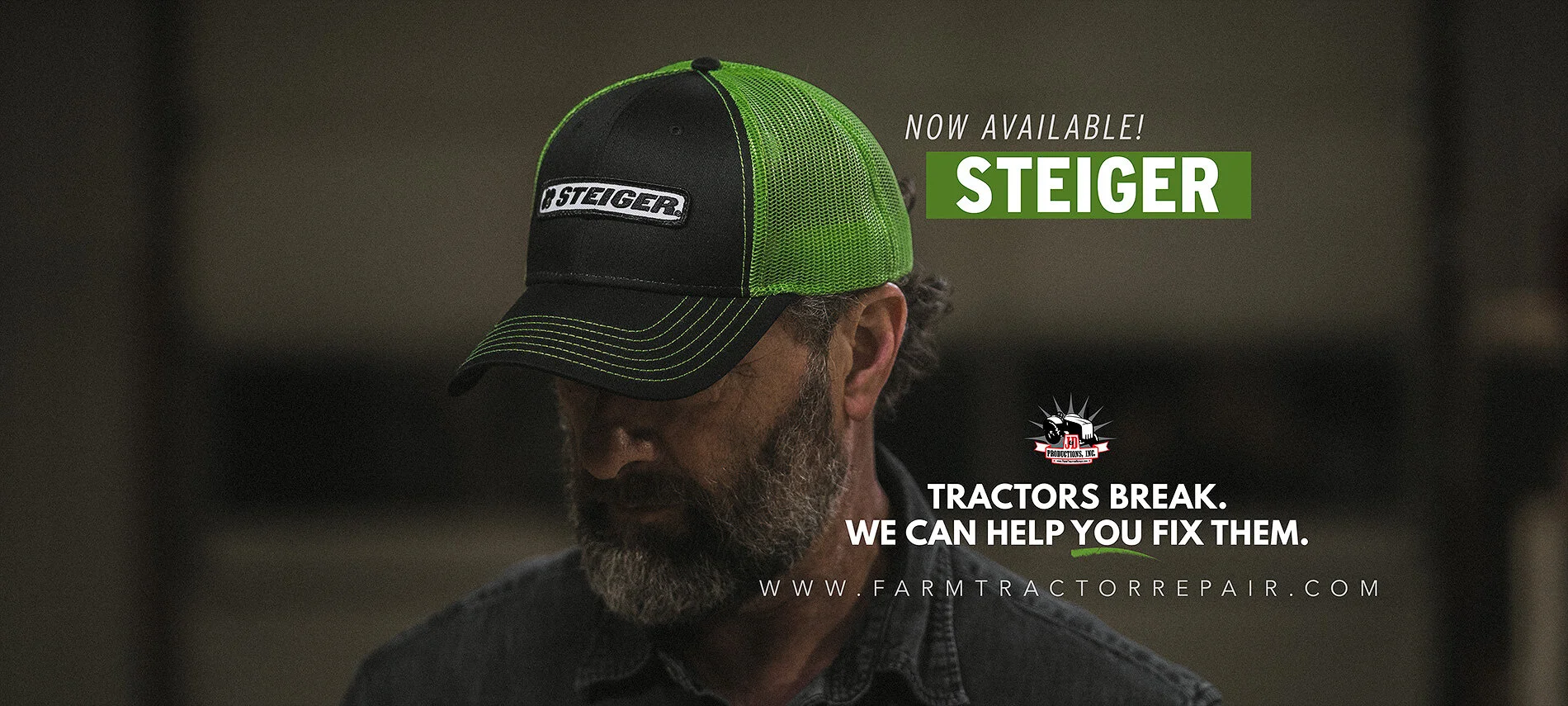 Steiger® Tractors hats - product photography by Jacob Hawkins Photography