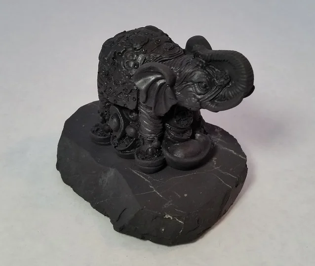 Shungite Elephant with Coins Front.jpg