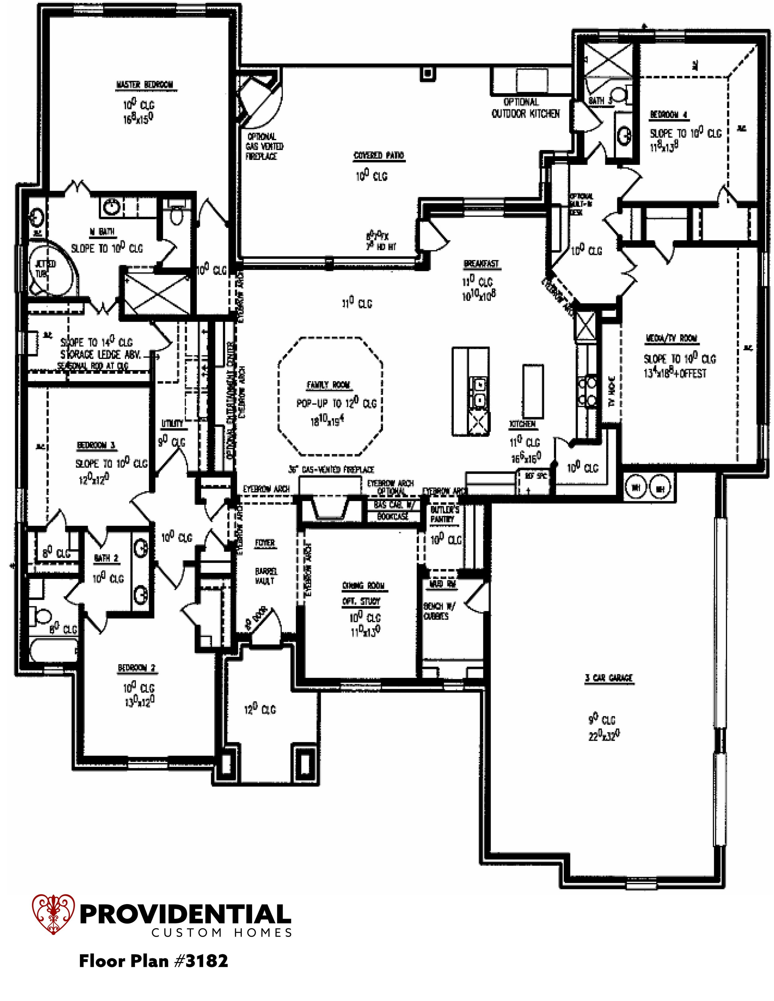Custom Home Floor plans - 3000 sq ft — Providential Custom Homes