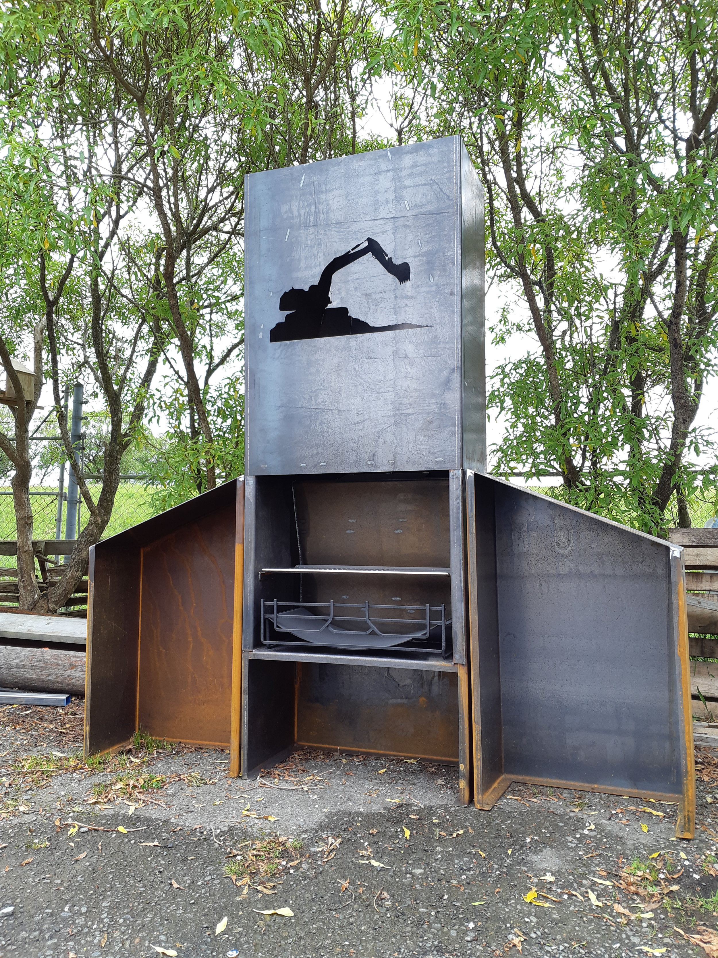 Custom digger design with angle boxes ready for delivery