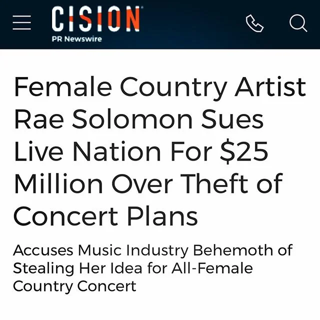 Hi Eve' ers and friends,

I have some important news to share with all of you.

It has been a long time without an update from us on what is happening with Zenitheve, and despite that, you all have continued to show us your enthusiastic support. I have had to remain silent for what feels like forever, but I can finally share with you what has been happening.

Last week, I filed a lawsuit against Live Nation because the company stole my business plan for Zenitheve after leading me to believe that they would provide support through their Women Nation Fund. 
When a corporation like Live Nation announces a fund to support women in business and actually tells you first-hand that they want to invest in your business, it is nothing short of a dream come true!

I never imagined that Live Nation and their executives would steal a female-owned business for their own gain. But that is precisely what happened.

Left with no choice, I filed a lawsuit against them.

As many of you saw in our CMA Close Up article, Zenitheve was set to launch on May 18th, 2019 in Chicago but due to Live Nation's actions, we are sadly no longer able to put on that show.

Live Nation's Country Lake Shake in Chicago is a mirror image of Zenitheve. The SAME LINEUP, SAME CITY, SAME TIMEFRAME as what was laid out in Zenitheve's business plan and emails that we shared with top Live Nation executives -- and only two miles from where our launch venue was booked!

At first, conversations with those executives were overwhelmingly positive. They told me we were "right down the middle of the fairway" and "exactly what they were looking for." They said Live Nation was going to have an interest in participating to a large extent -- not only through the Women Nation Fund but with a deal to co-produce the festival with us.

Those same executives abruptly changed their tune months later telling me that they didn't need to "hire me" to put on the festival, they could "just do it themselves" and that an all-female lineup was too risky for them anyway.

The fact is, Live Nation stole Zenitheve. 
Read full letter by following the link in bio....