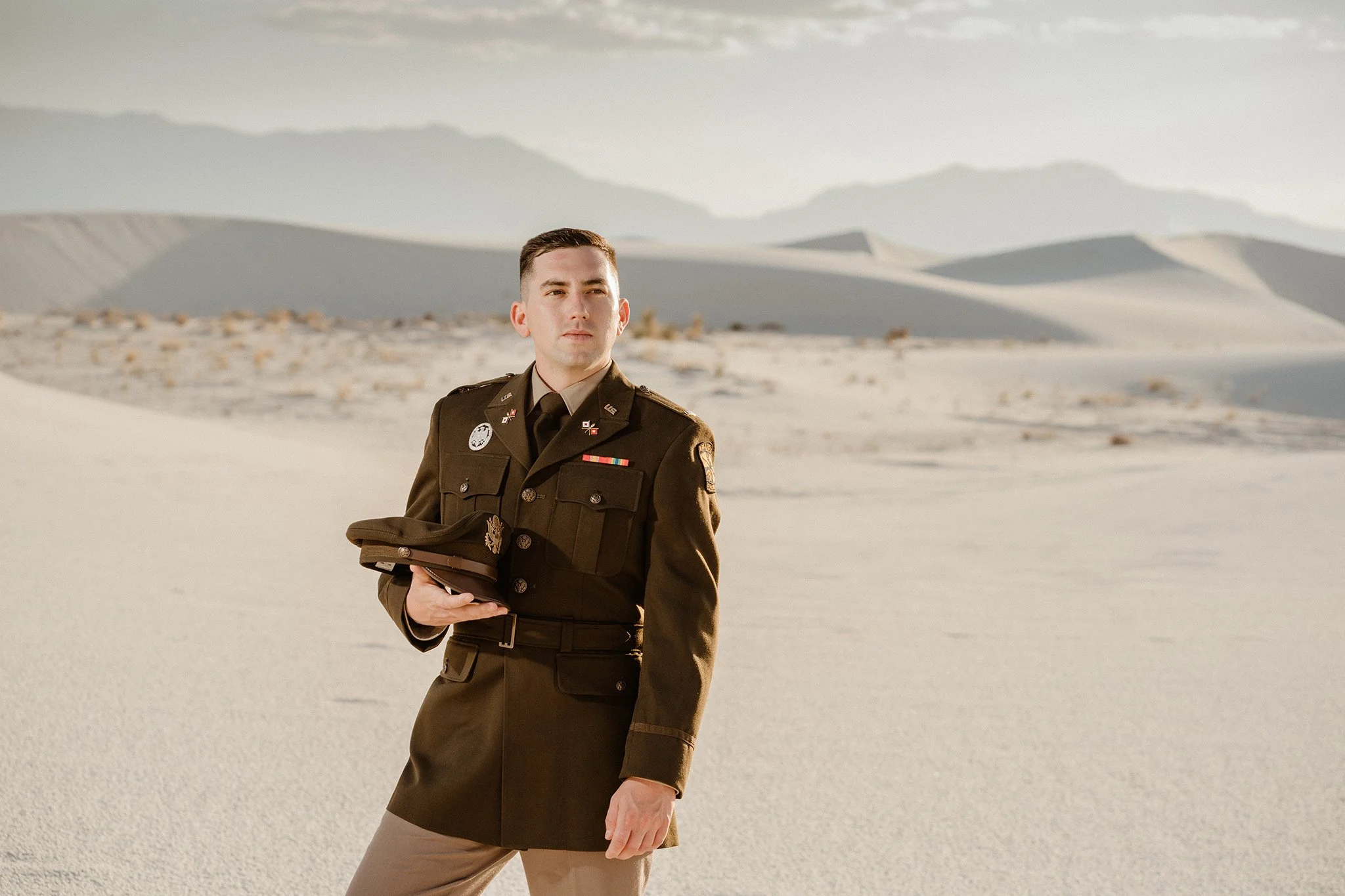 Army Graduation Portrait in White Sands, New Mexico