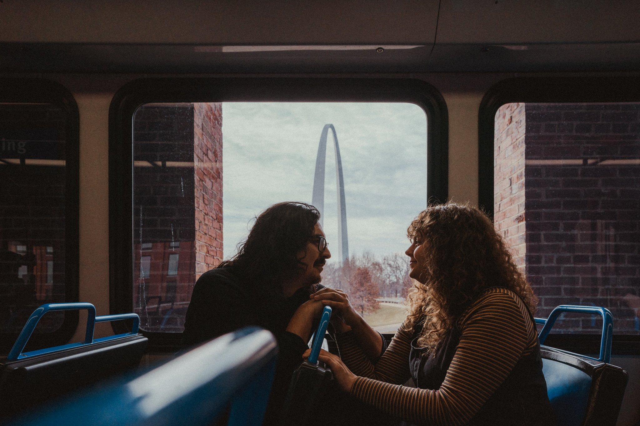 st louis metrolink arch couples engagement lifestyle photographer virginia harold.jpg