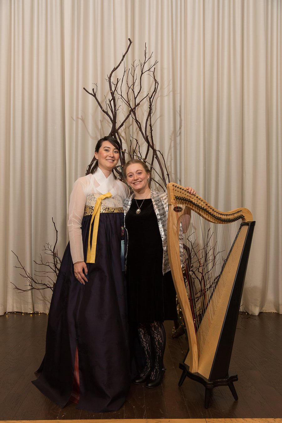Hannah and Stephanie with Harp.jpg