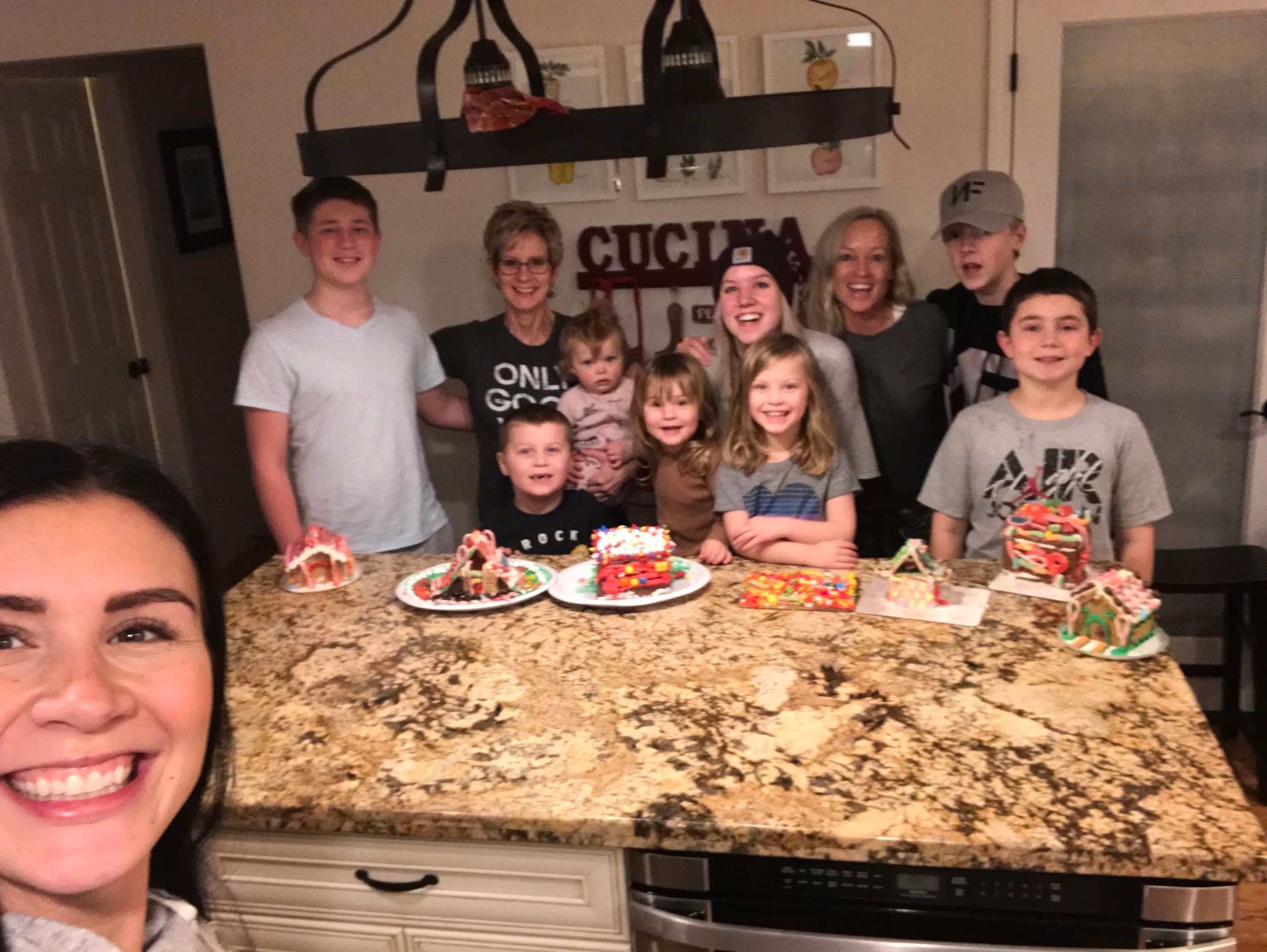 Kendra, Jackson, Nana, Baylor, Norah, Winnie, Jordan, Bellamy, Auntie Kelli, Justin, and Gavin.