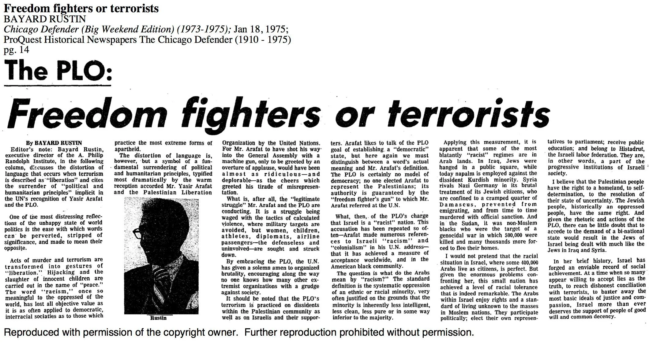 Bayard Rustin Article