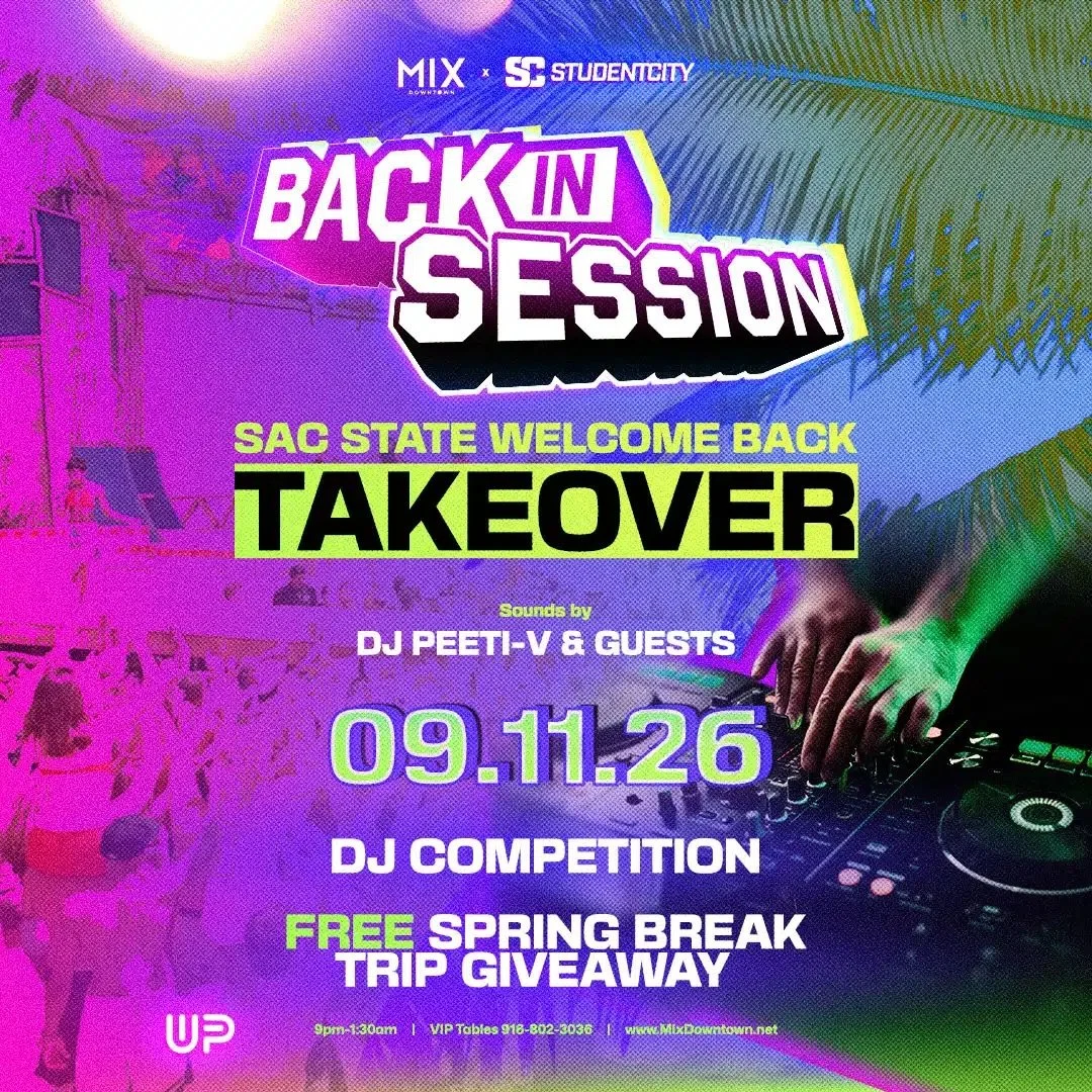 🔁 REPOST &bull; @mixdowntown

Sac State, we&rsquo;re BACK IN SESSION tonight at @mixdowntown! 🎓🪩 I&rsquo;ll be on the decks bringing the energy alongside special guests from 9 PM&ndash;1:30 AM.

Plus, one winner will receive a FREE four-night all-