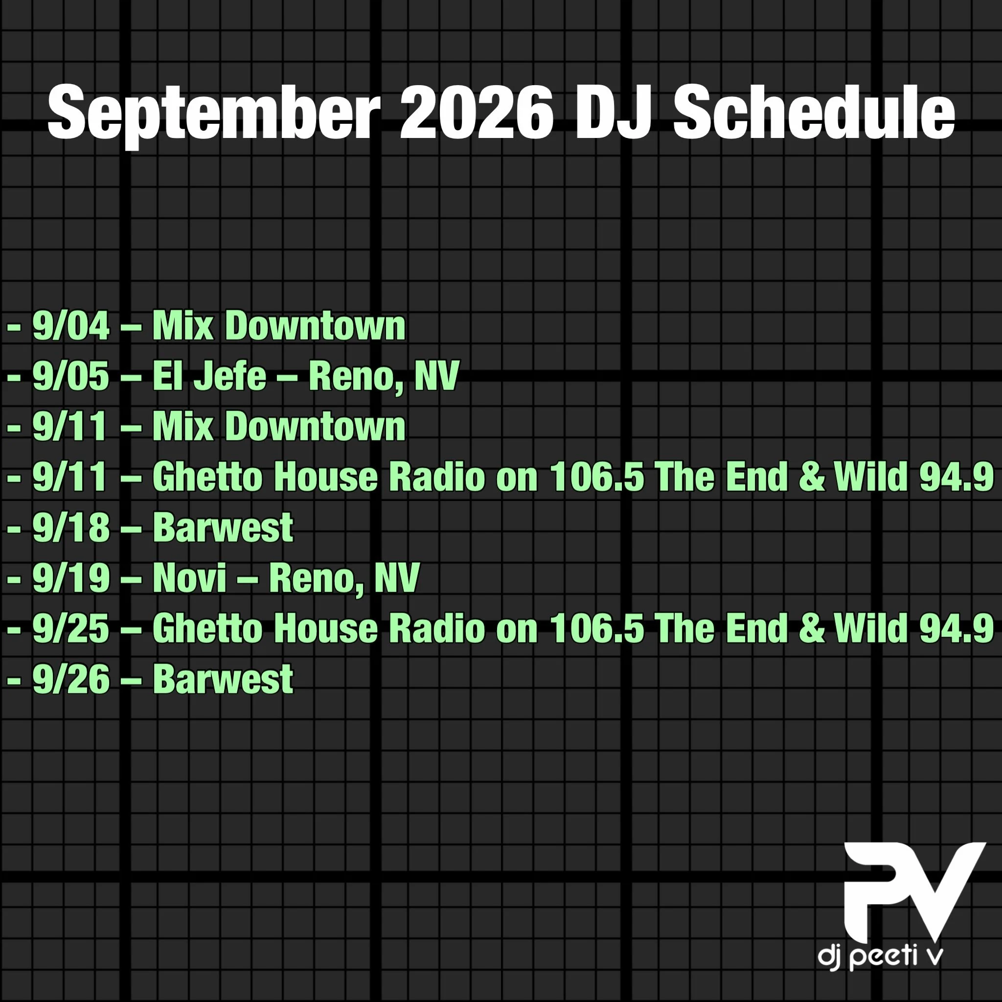 September is locked in 🔒🔥 Sacramento, Reno, and the airwaves all month long. Pull up, bring your crew, and make some memories 🎧

📍 9/04 &mdash; @mixdowntown
📍 9/05 &mdash; El Jefe | Reno, NV
📍 9/11 &mdash; @mixdowntown
📻 9/11 &mdash; @ghettoho
