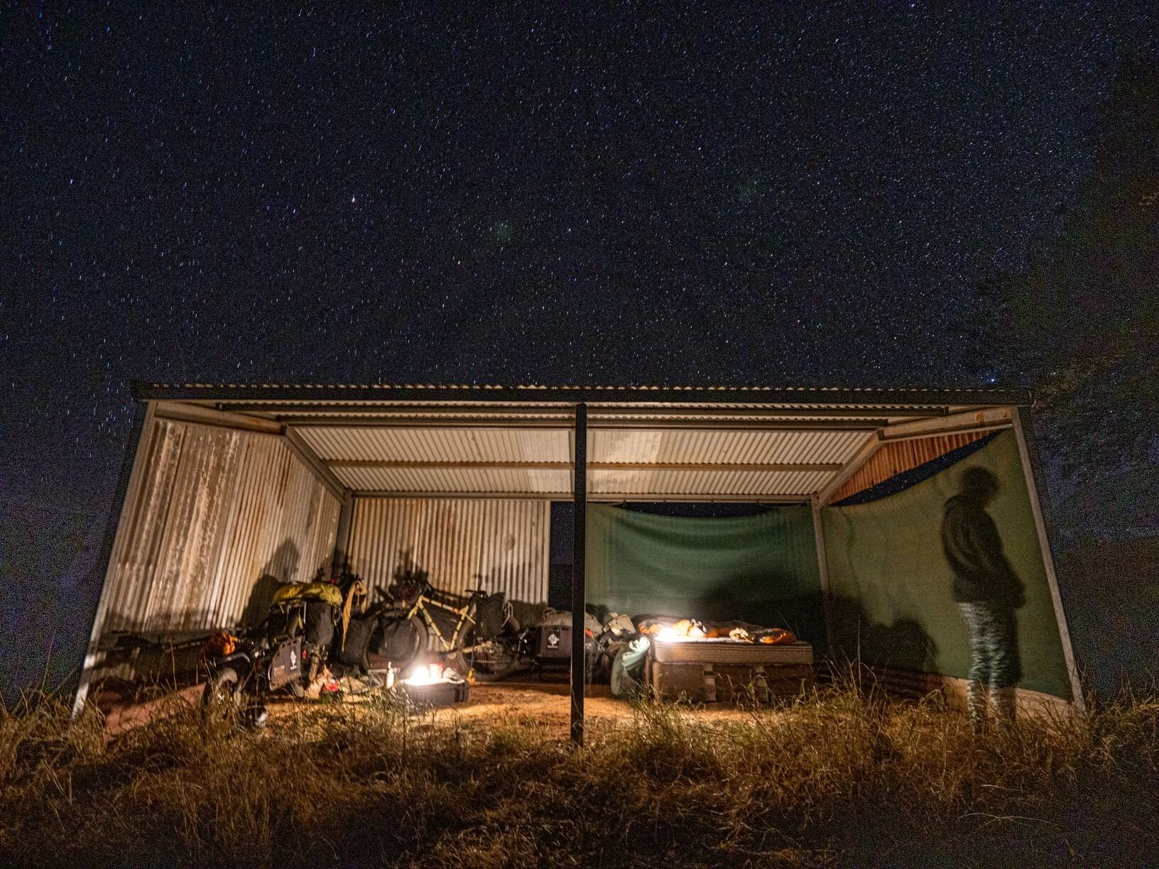  Mount Ebenezer abandoned shed proved ideal for shelter and a toilet break. 