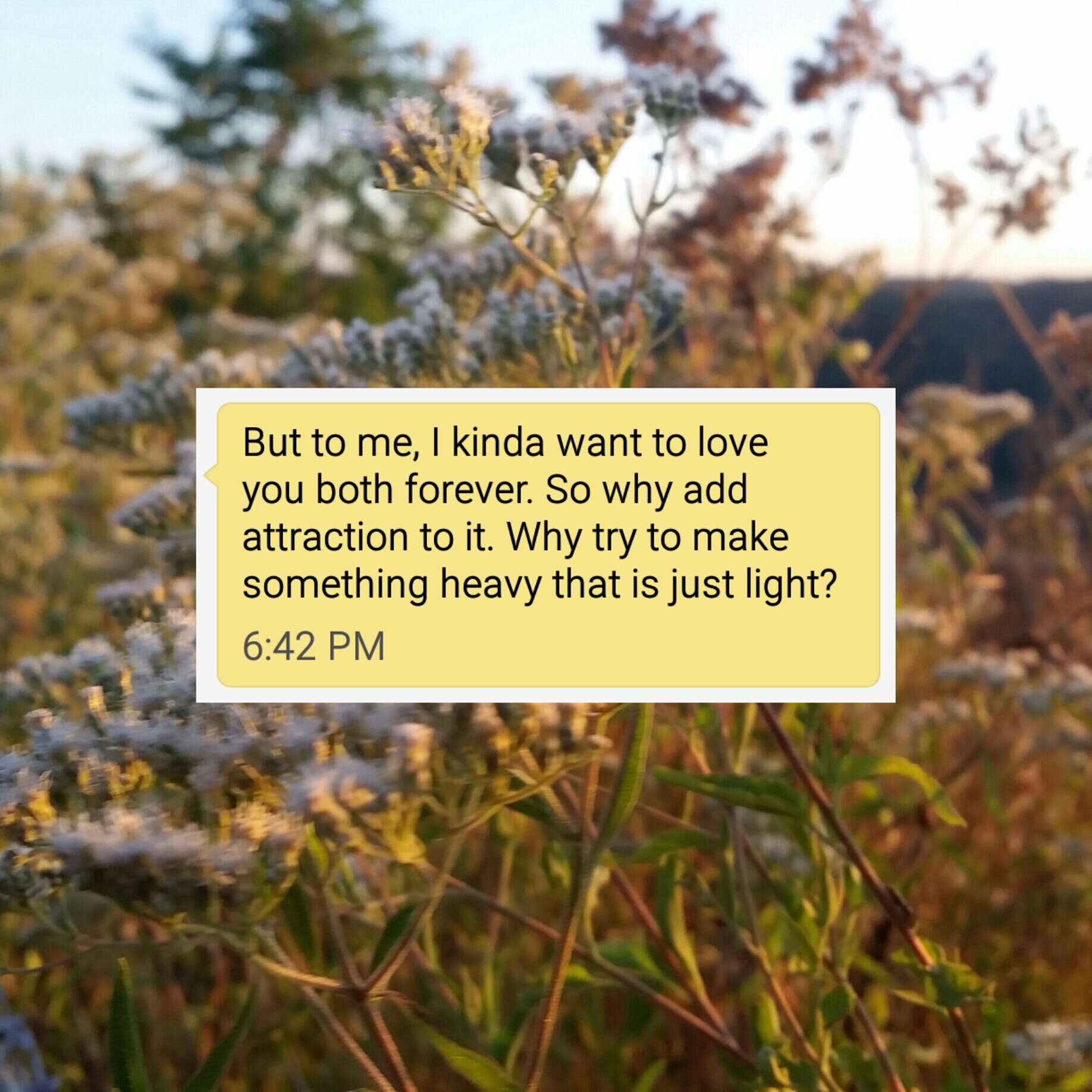 But To Me, I Kinda Want to Love You Both Forever.