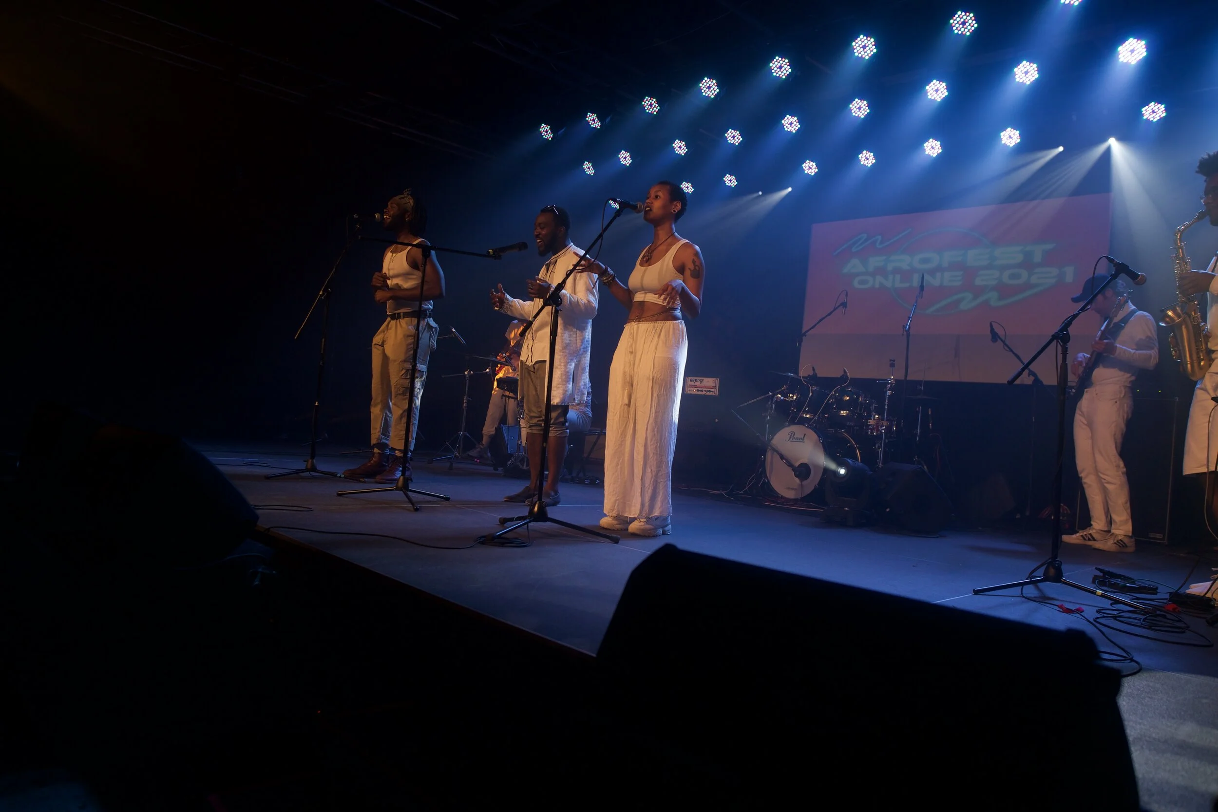 Idris Lawal performing during the recording for the Afrofest 2021 livestream.
