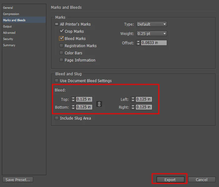 Saving InDesign file as Print Ready PDF — AV Graphics