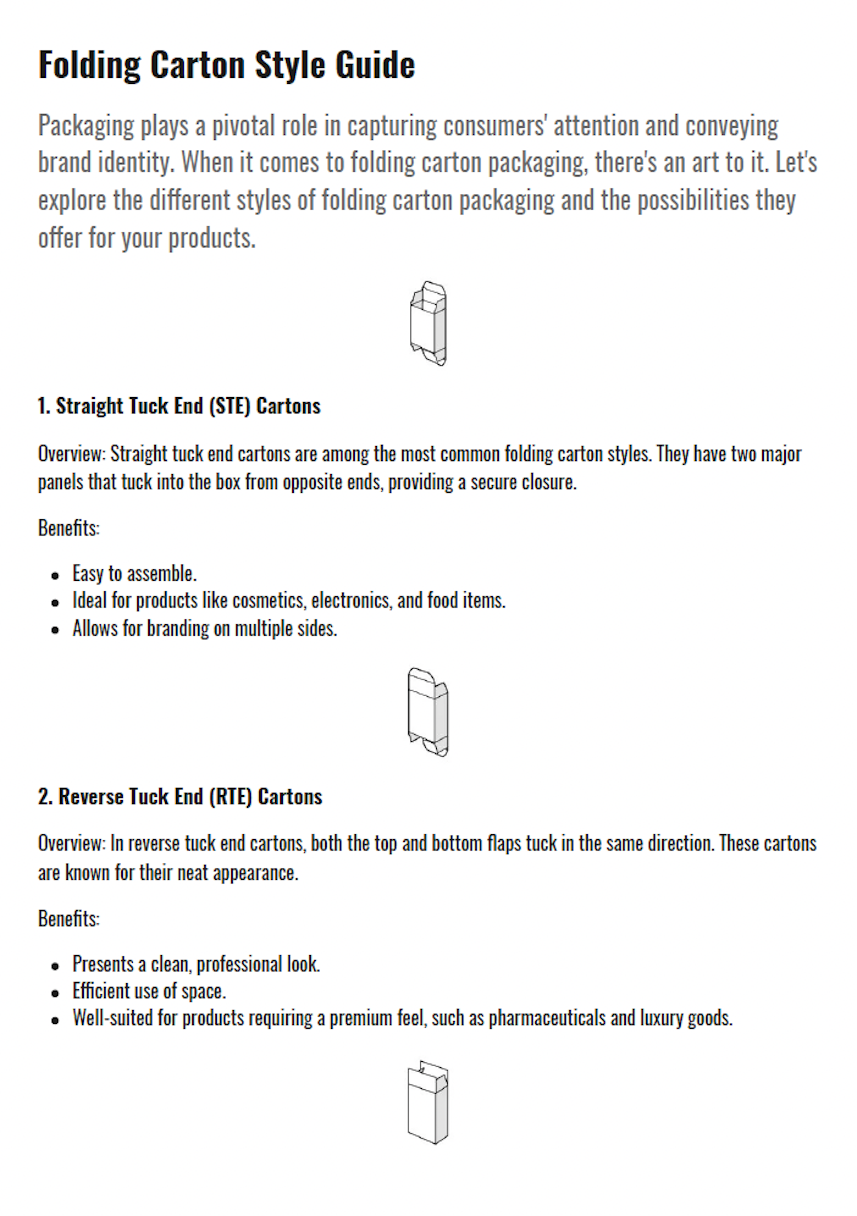 Folding Carton Style Guide