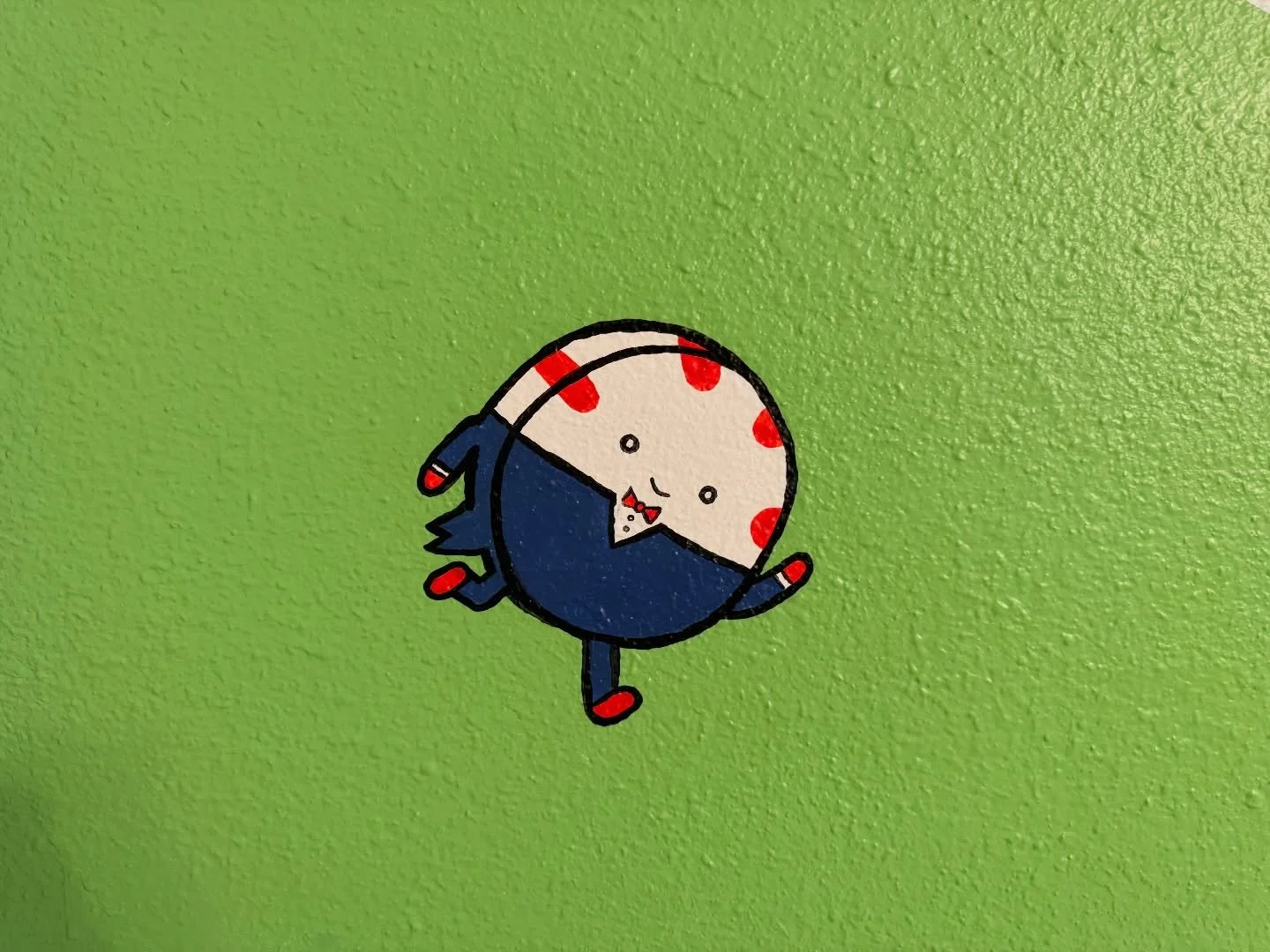 Oh heyyyy. Day ✌🏼
.
#muralsbynancy #mural #muralart #seattlemuralist