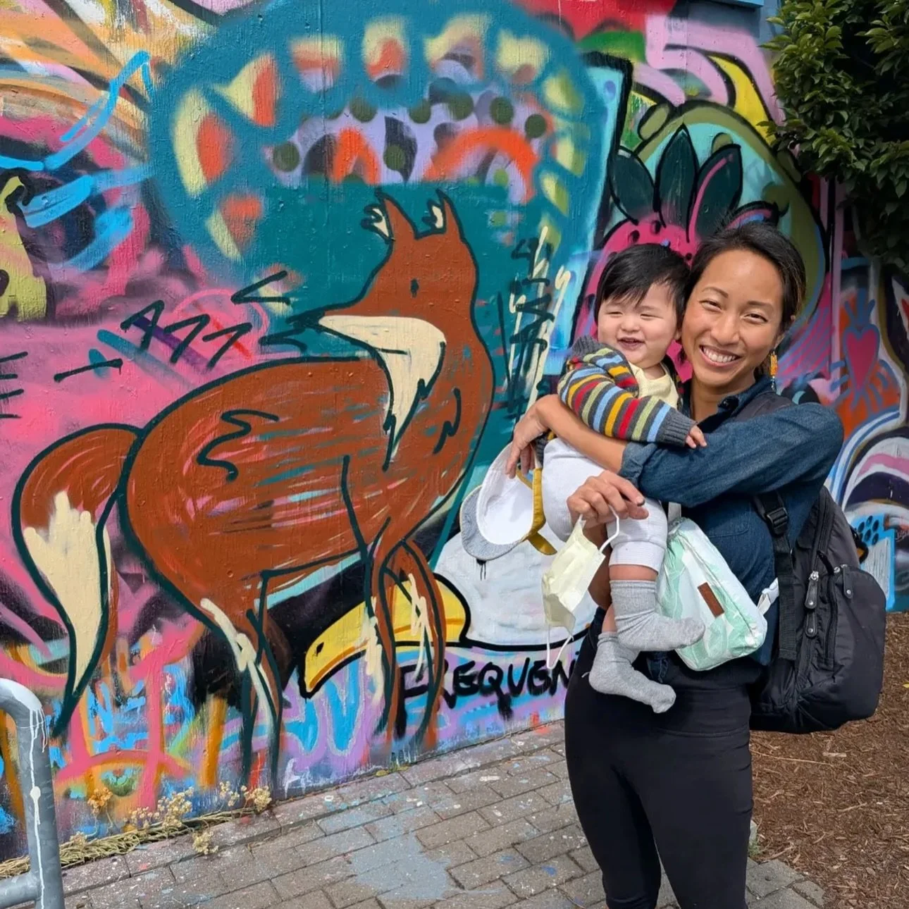 Got to play with spray paint for the first time @noisywatersmuralfest spray paint workshop yesterday. It is hard! Look at my ridiculous maned wolf. 😂 (3rd photo is what I was going for, from the mural I&rsquo;m working on.)