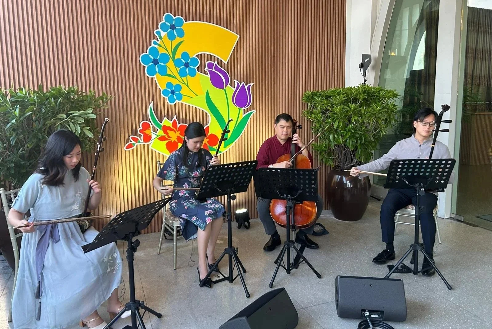 Stringanza Quartet performing at the Clifford Pier, The Fullerton Bay Hotel Singapore