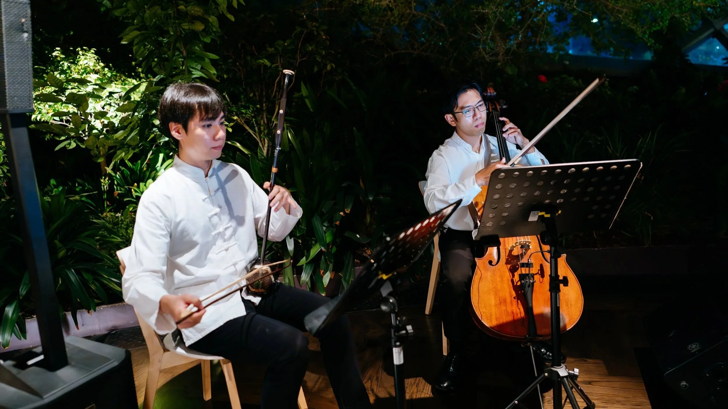 Stringanza Duo performing as Dinner Ambience at Adobe Inc. APAC Executive Forum Dinner at Marguerite Flower Dome, Gardens by the Bay