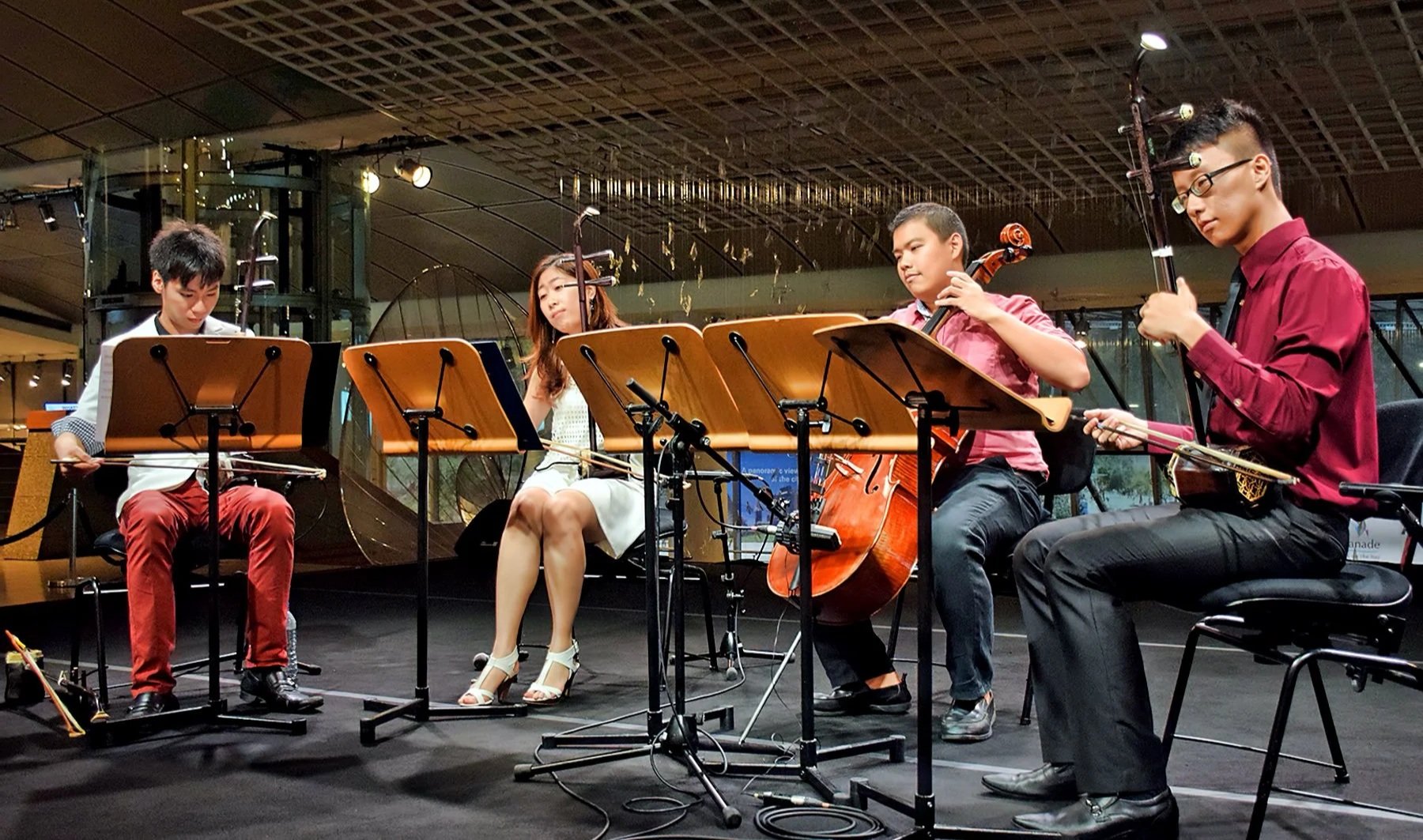 Stringanza Quartet performing at the Esplanade Concourse