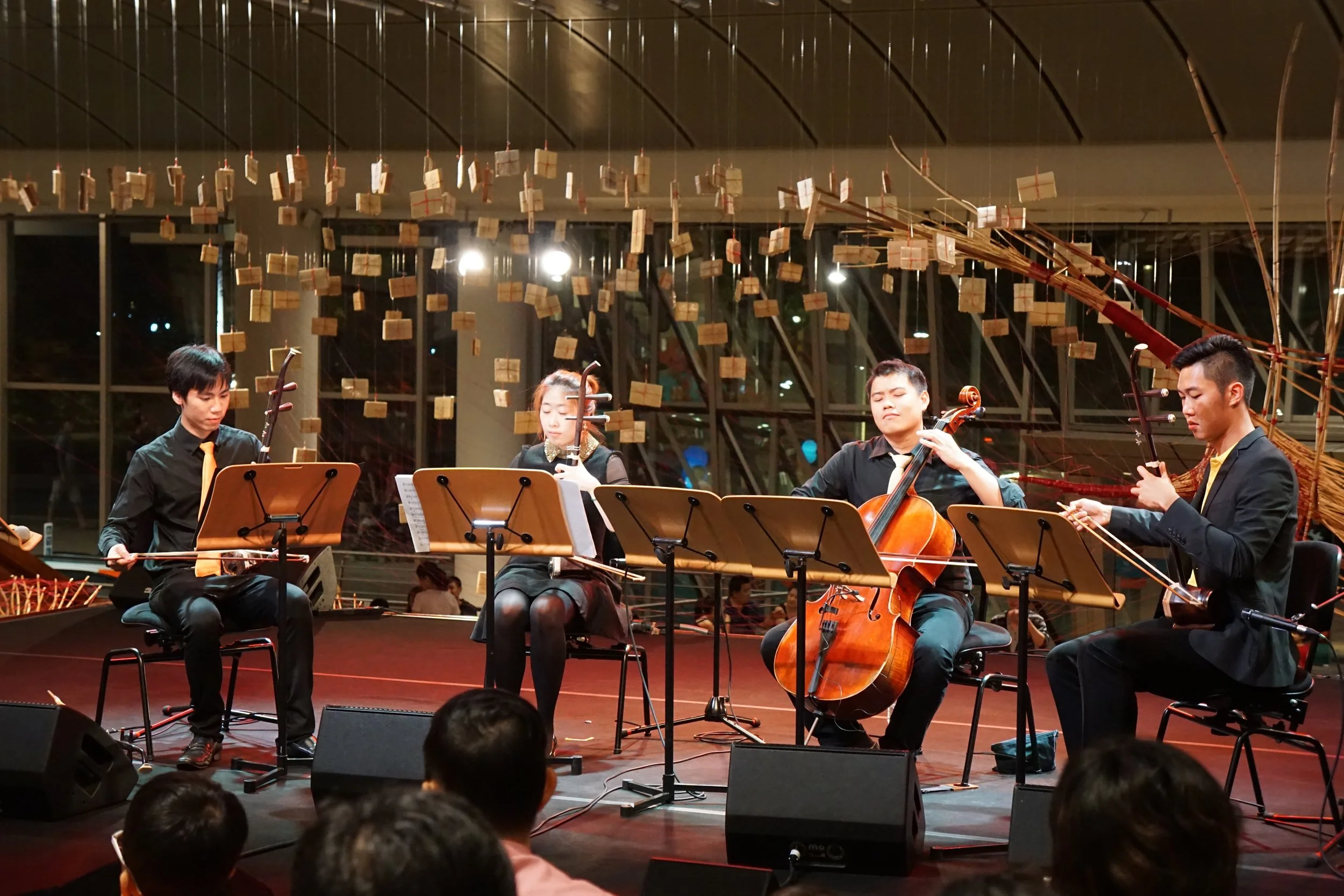 Stringanza Quartet performing at the Huayi Festival at The Esplanade Concourse
