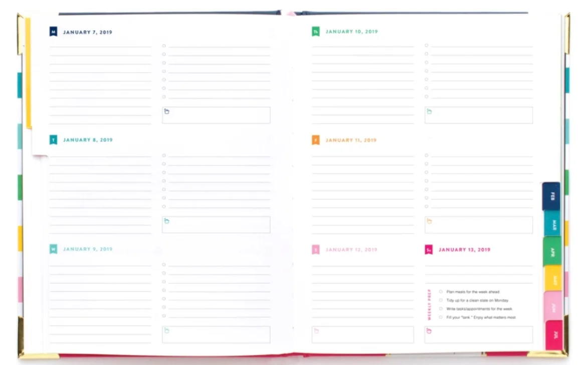 Horizontal Weekly Layout by The Simplified Planner&nbsp;