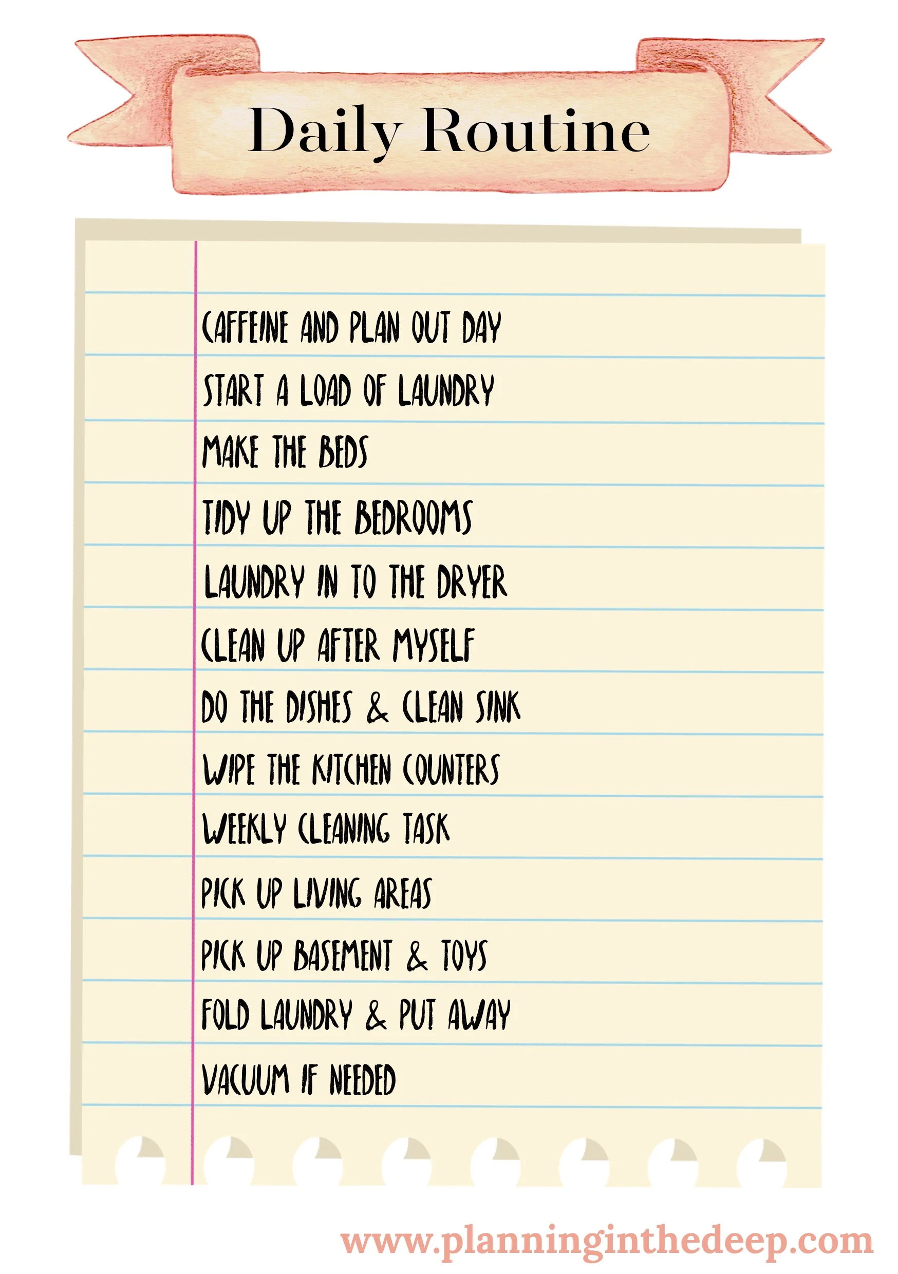 free daily routine printable