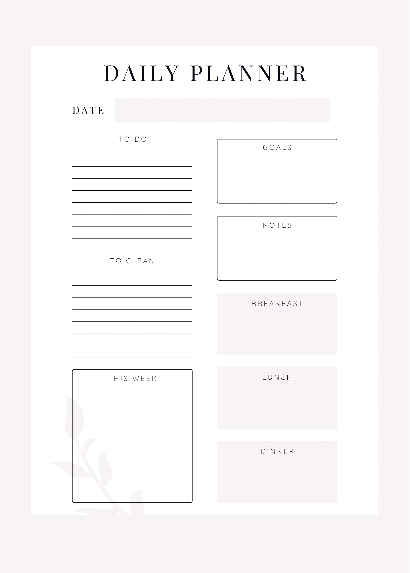 Daily Planner Printable 